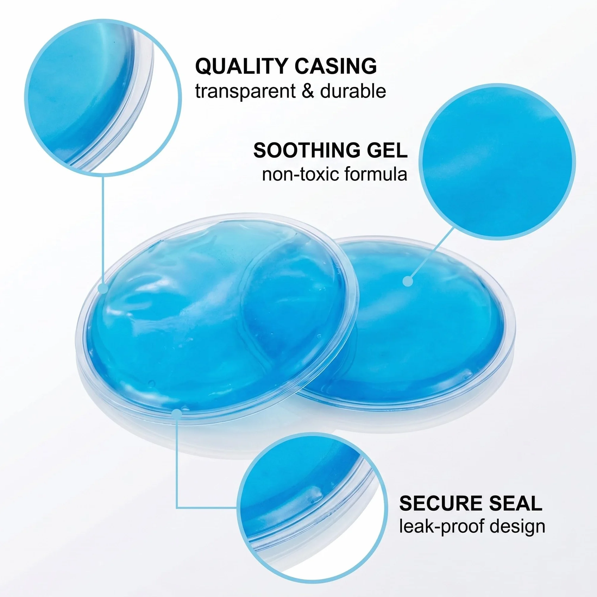 8 Ghiaccio Gel Riutilizzabile, Gel Ice Packs Rotondi 7cm, per Impacchi Freddo Caldo, Compatibili con Maschere Occhi, per Fisioterapia, Mal di Testa e Lenimento Dolori