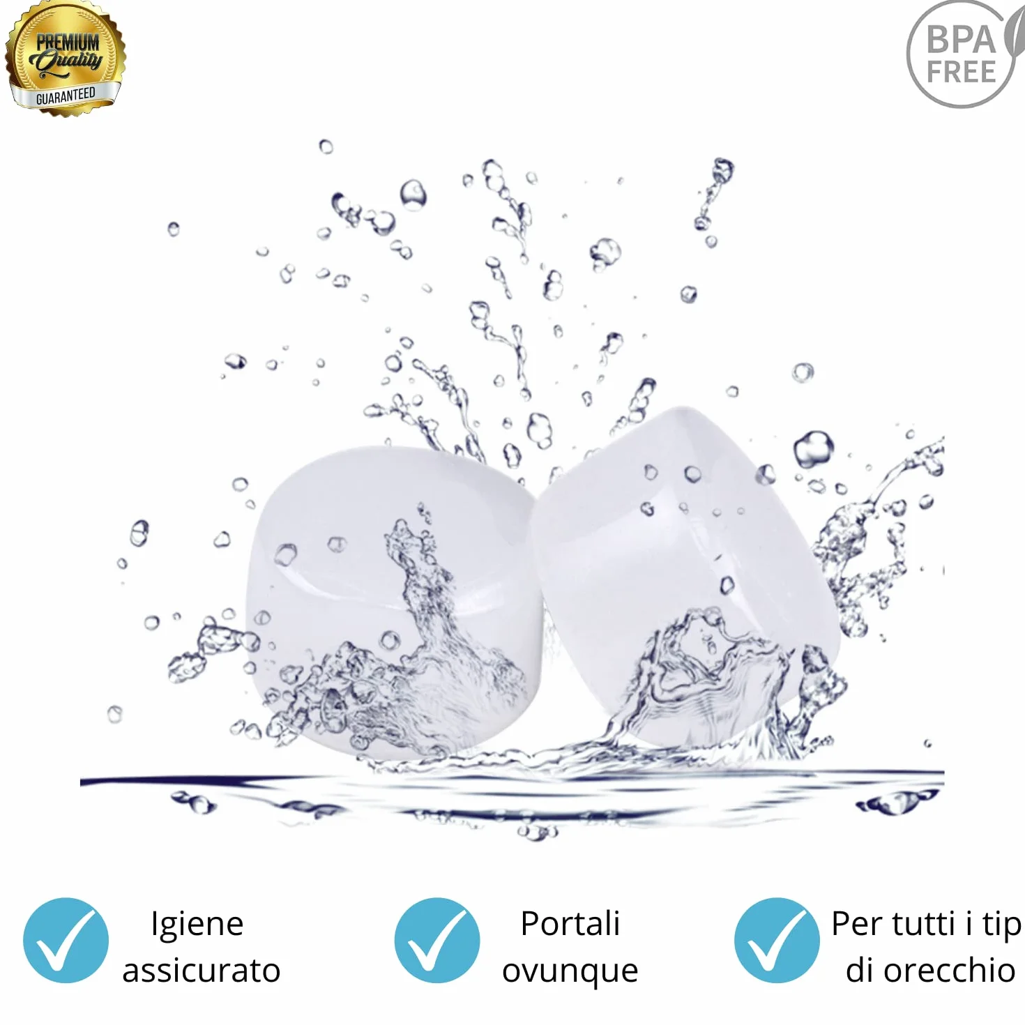 [6 Paia] Tappi Orecchie Per Dormire Universali Massima Qualità, Igiene, Riduzione Rumore Forti, Bloccano Russare, Isolanti, Insonorizzanti, Bambini, Antirumore, Adattabili DPI Professionali