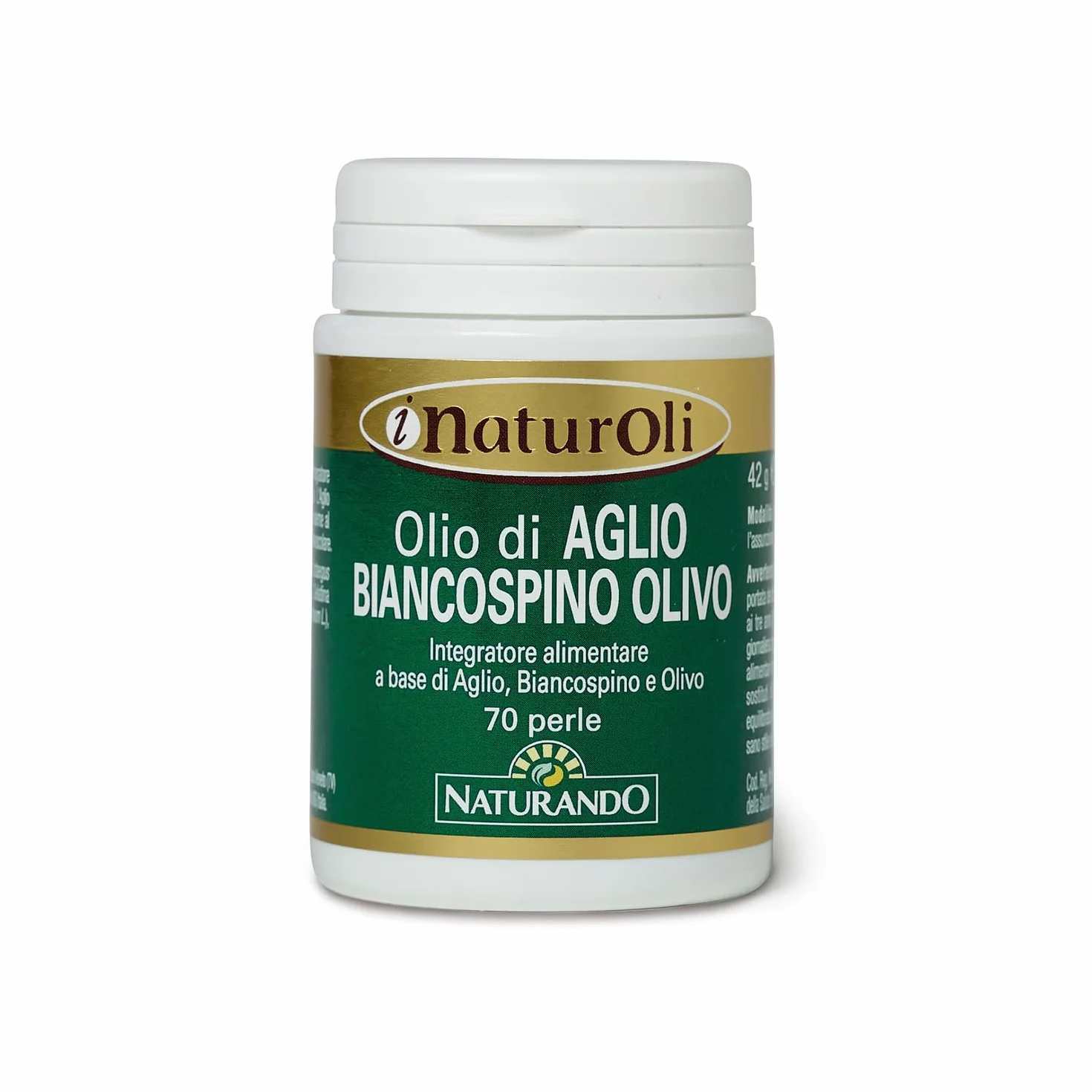 Naturando Olio di Aglio-Biancospino-Olivo Integratore per favorire la regolarità della Pressione Arteriosa - 70 perle