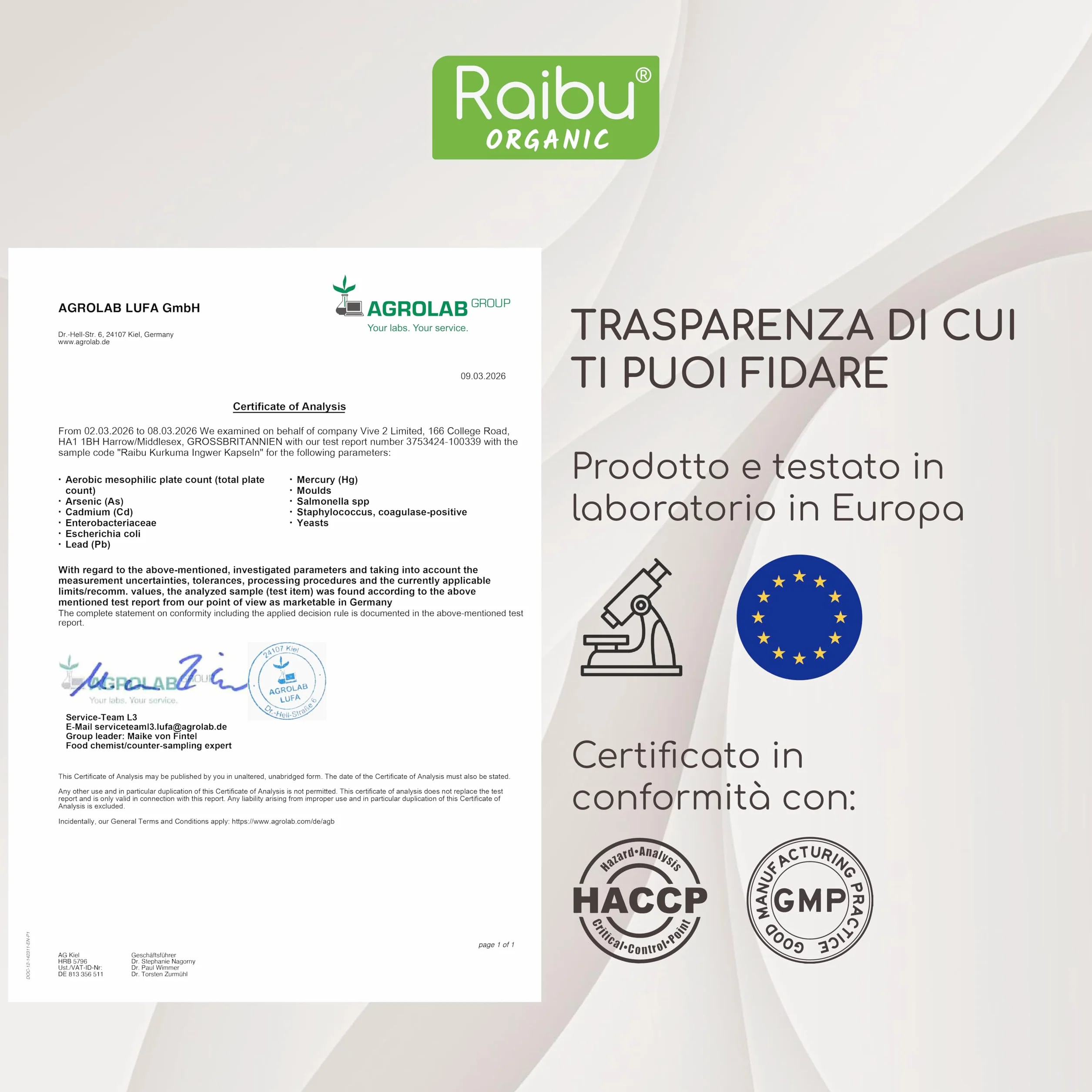 Raibu Curcuma Capsule 1500mg con Piperina e Zenzero Biologico - 180 Capsule - Integratore ad Alto Dosaggio - Vegan, Senza OGM