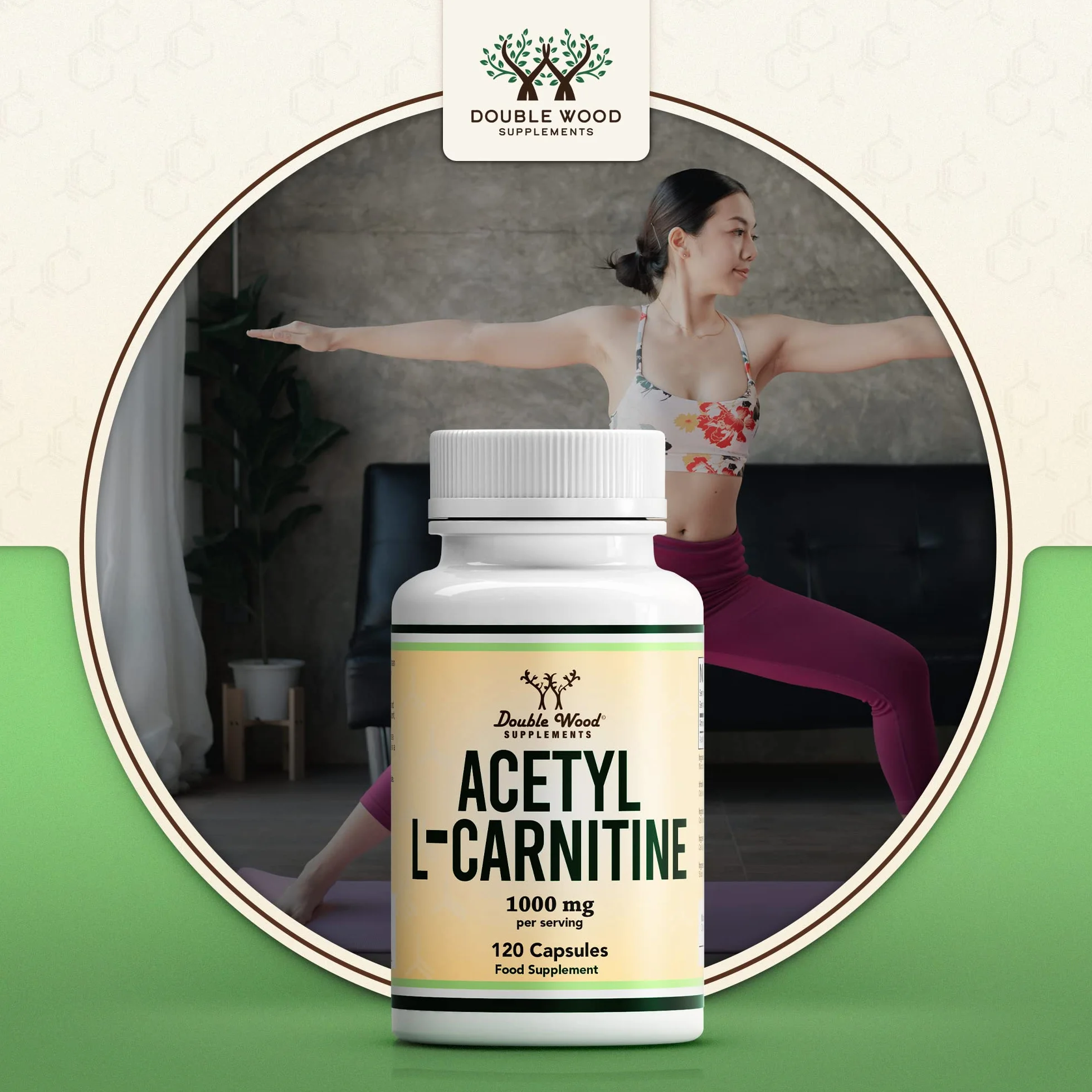 DW Acetil L-Carnitina Capsule 120 Integratori Alta Potenza 1000 mg per Dose Non-OGM senza Glutine