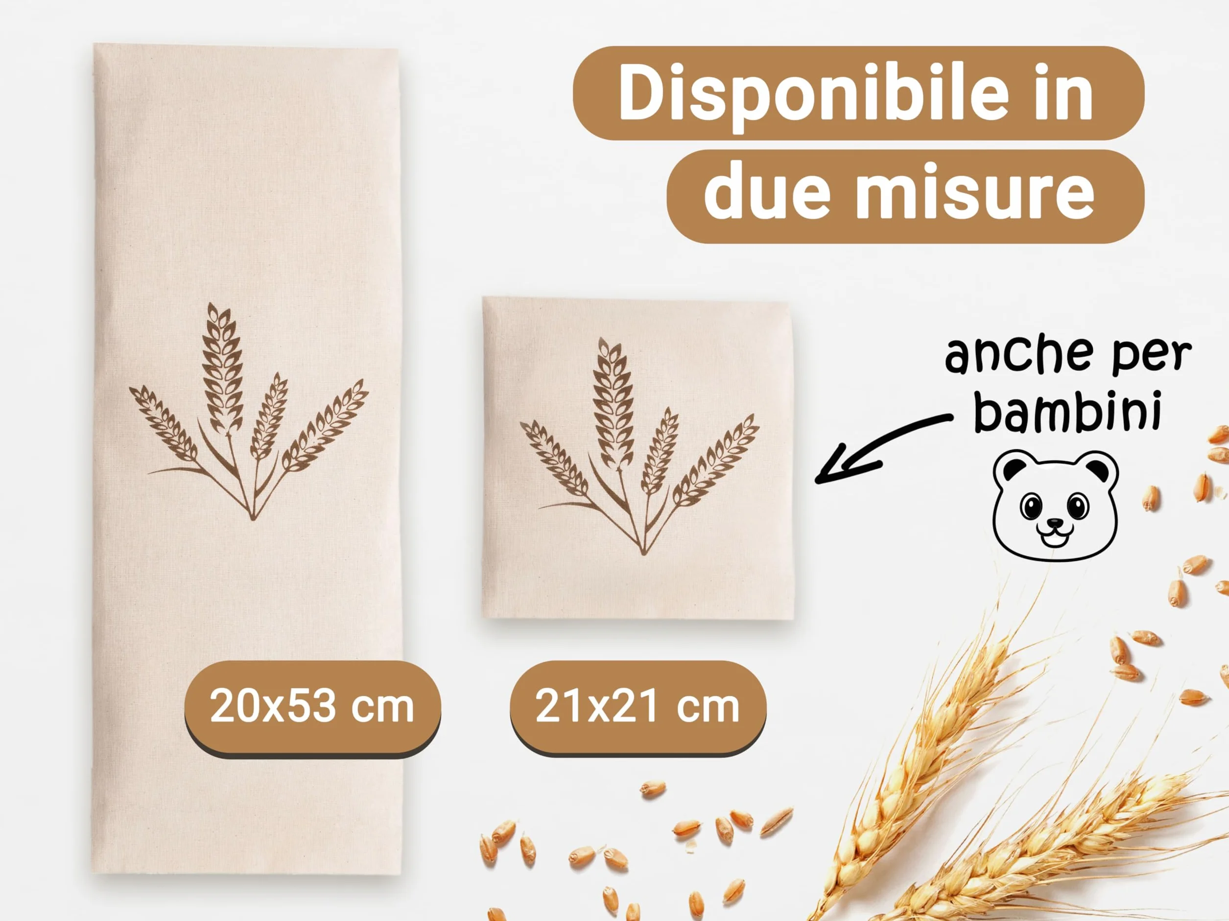 ZOLLNER cuscino cervicale termico per microonde con granelli di grano 20x53 cm, allievia i dolori alla cervicale, spalla, schiena - adatto per le coliche - fodera lavabile