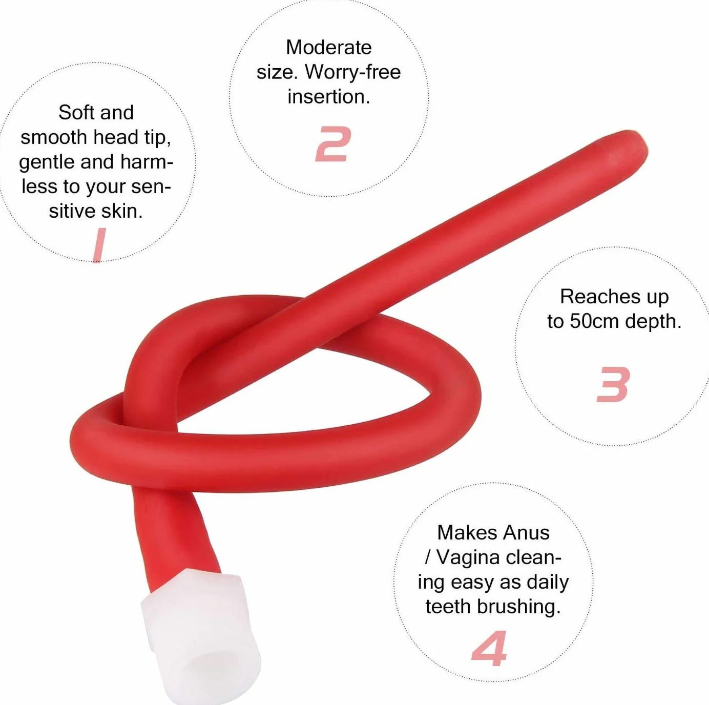 Tubo Flessibile per clistere Silicone Comodo Attacco per clistere per Donne e Uomini Tubo da 50 cm + 150 cm