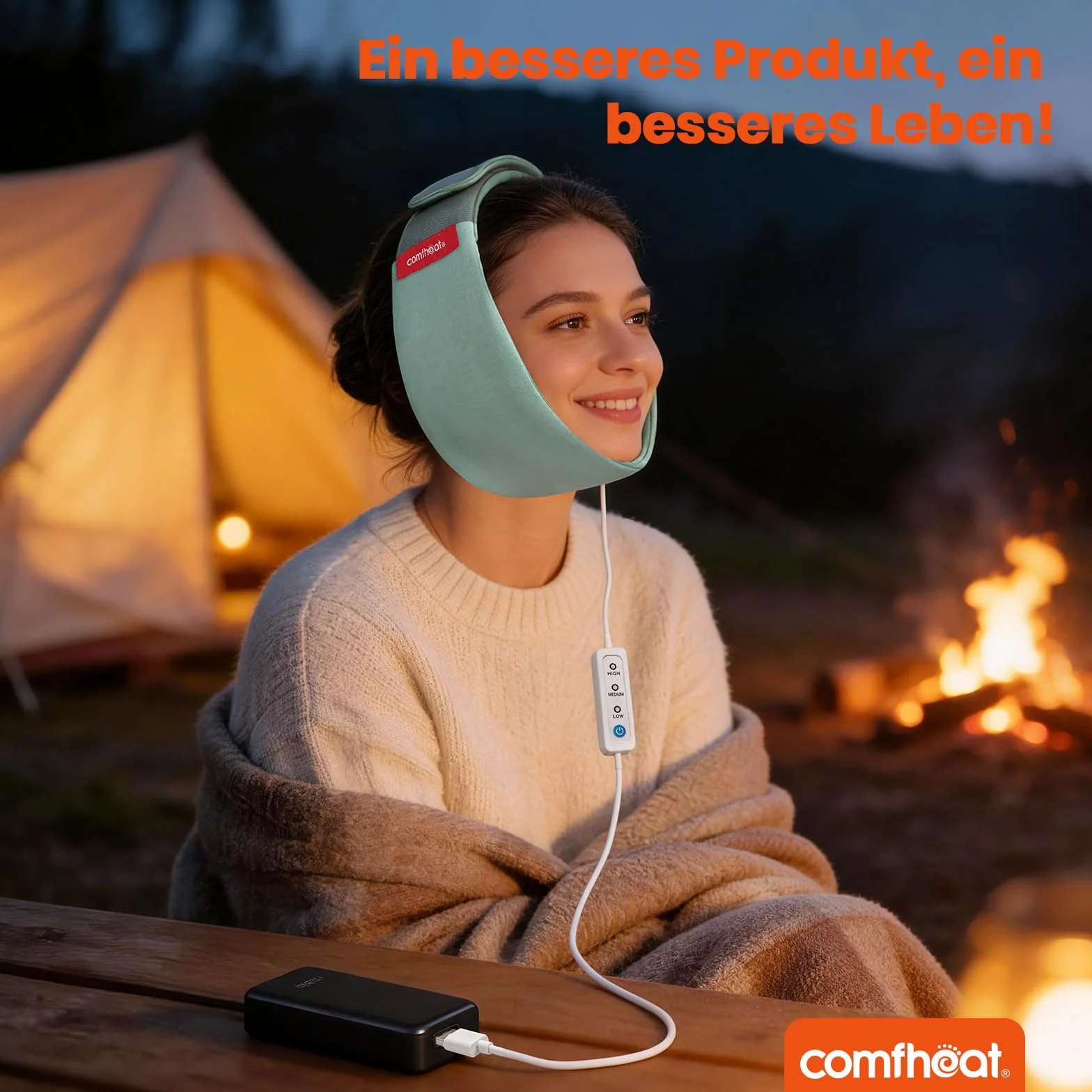 Cuscinetto riscaldante per il viso per alleviare il dolore TMJ, fascia riscaldata USB per mascelle, recupero dei denti del giudizio, 3 impostazioni di calore regolabili, riduce i sintomi