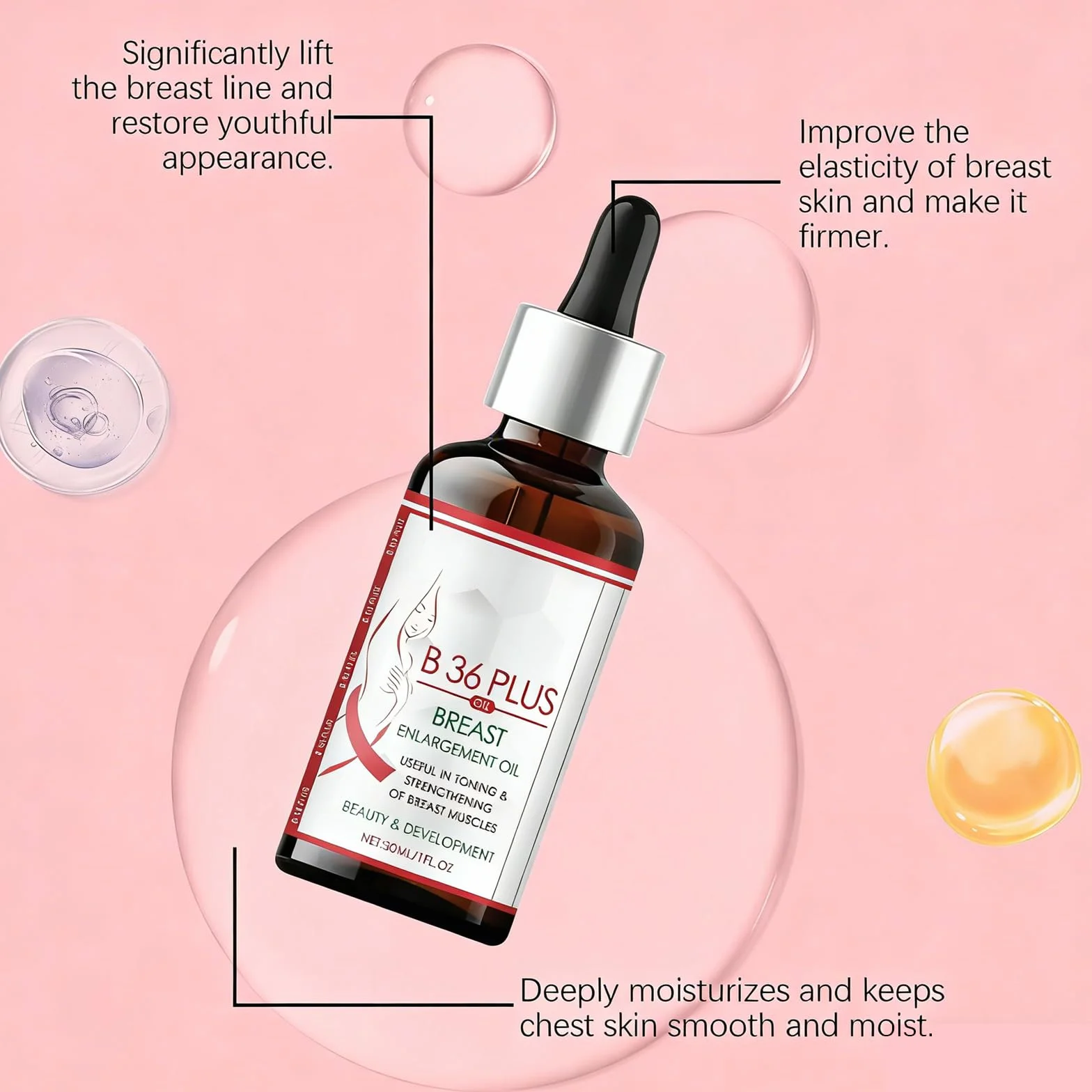 Olio rassodante per il seno naturale 2x30 ml idratante nutriente