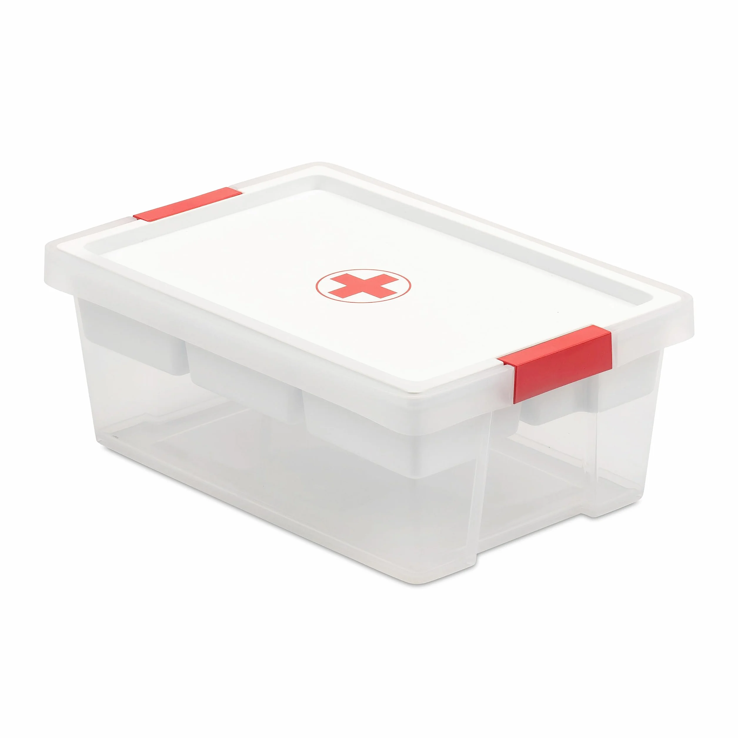 TATAY Cassetta Pronto Soccorso 7L Plastica con Coperchio Vassoio 5 Scomparti 25x36x13,5 cm Bianco