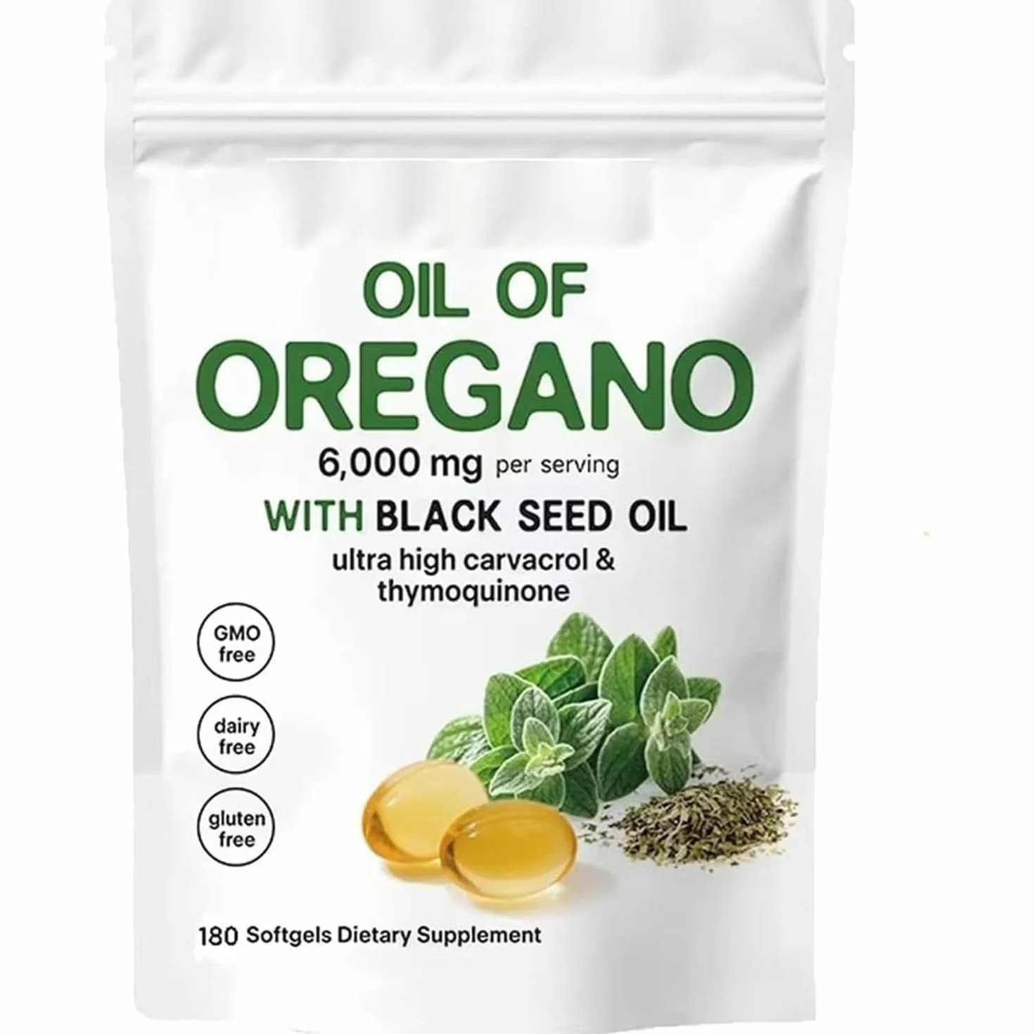 Resilia Olio di Origano Softgels 6000mg Olio di Semi Nero Immunità