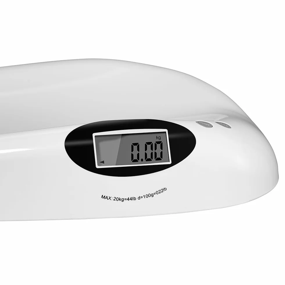 Bilancia Elettronica Pesa Bambini Neonati 20 kg 10 g Funzione Tara LCD 62 x 35 x 8.5 cm Bianco