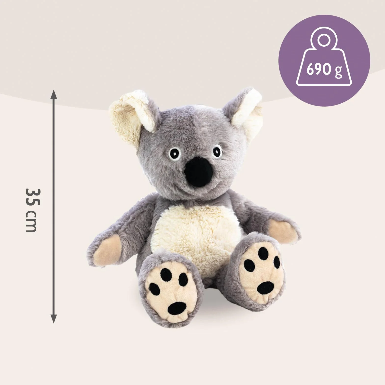 Habibi Cuscino termico di alta qualità per bambini e adulti – 1956 Koala Orso, imbottitura di miglio rimovibile – Peluche termico per riscaldare nel forno a microonde e nel forno, ideale anche per i