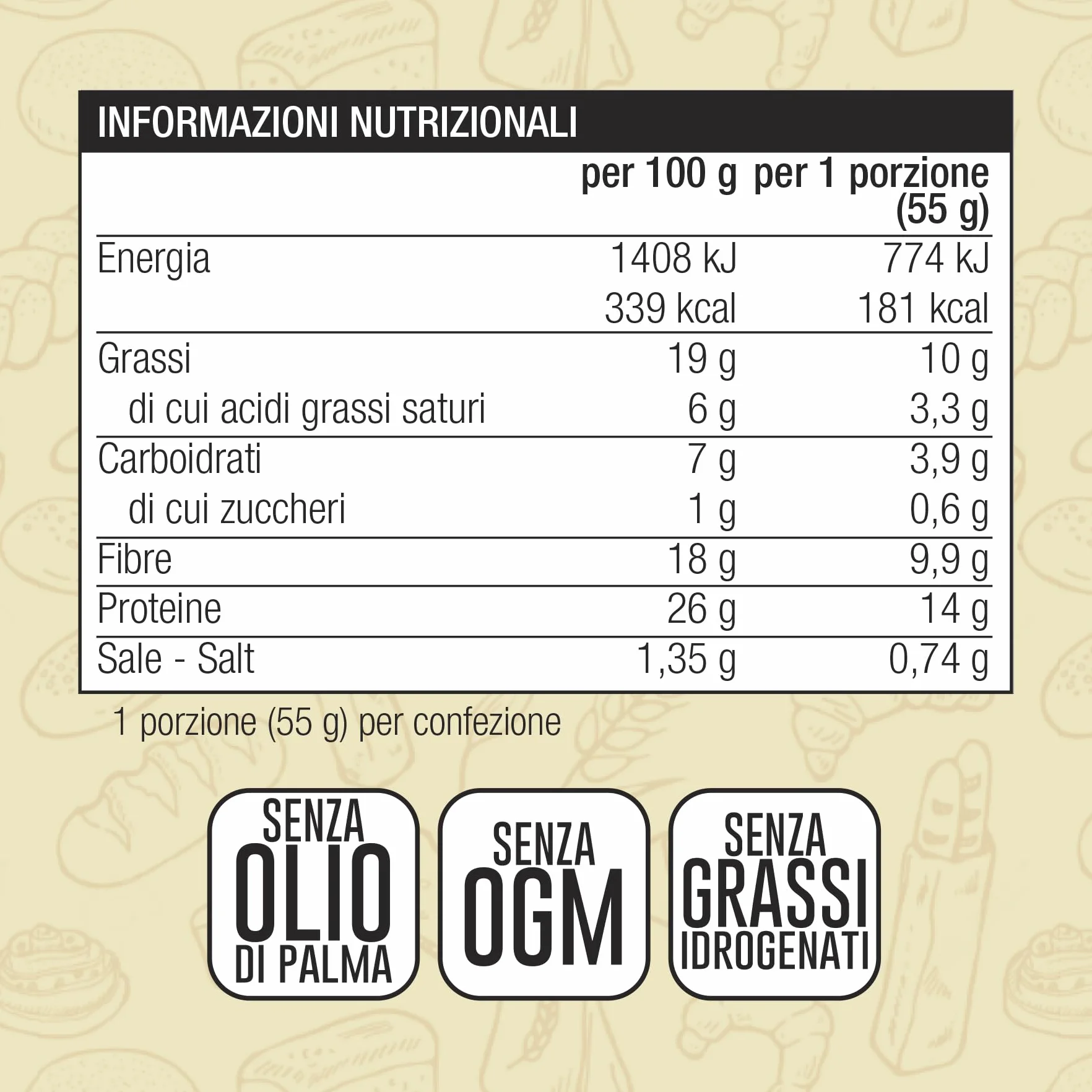 Focaccia Proteica Keto EatPro, 10 Focaccine Da 50g, 7% Carboidrati Netti, 26% Di Proteine, Focaccia Fit Olio Extra Vergine D'Oliva, Spuntini Proteici Low Carb, Keto Diet, Cibo Proteico