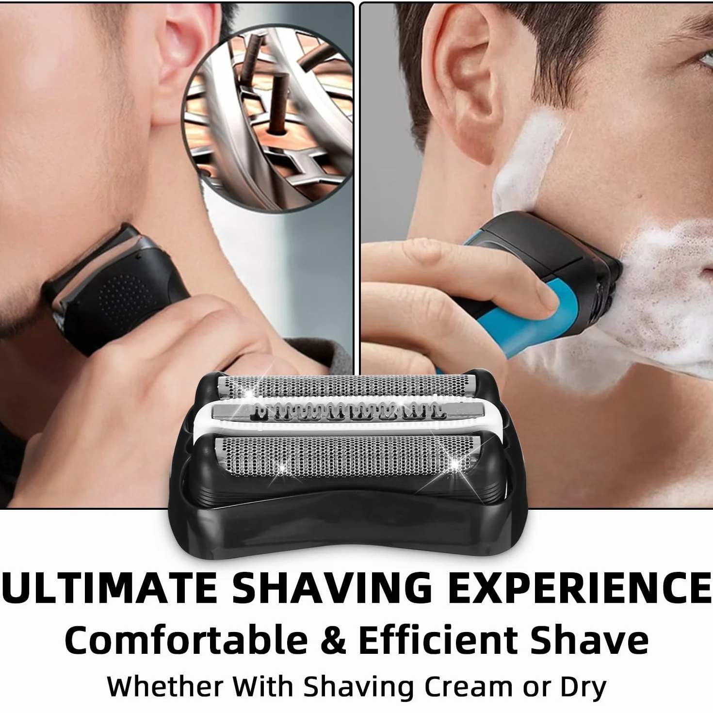 3 Testine per Rasoio Compatibile con Braun Serie 3, 32B, per S3 3040S, 3000S, 310S, 300S e Altri, Ricambio Testina Compatibile con Rasoio Braun Serie 3, Accessori di Qualità per Una Rasatura Perfetta