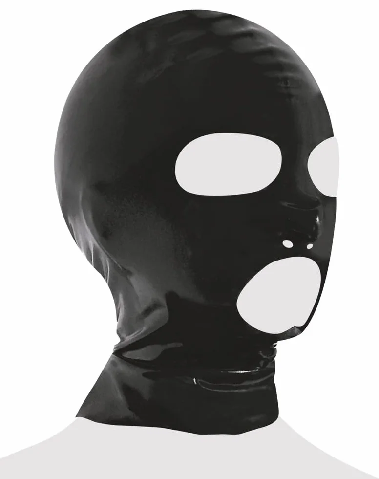 Mascherina per testa in lattice nero Latex