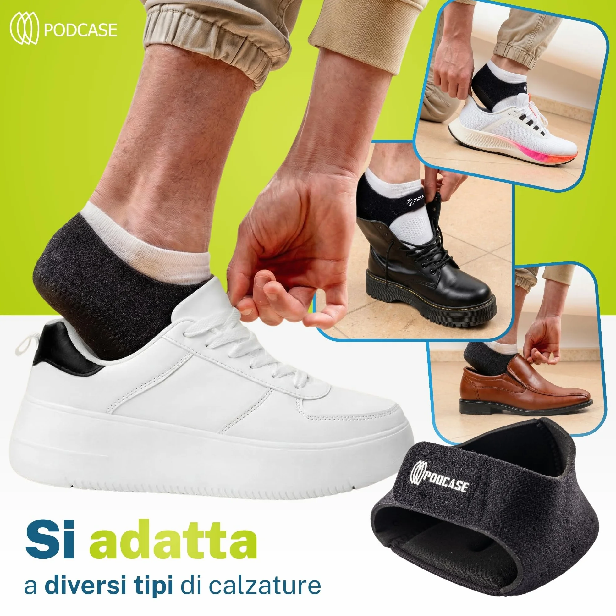 Talloniera in Silicone con Tessuto Traspirante per Tallonite e Spina Calcaneare - Plantare Unisex (L 41-47)