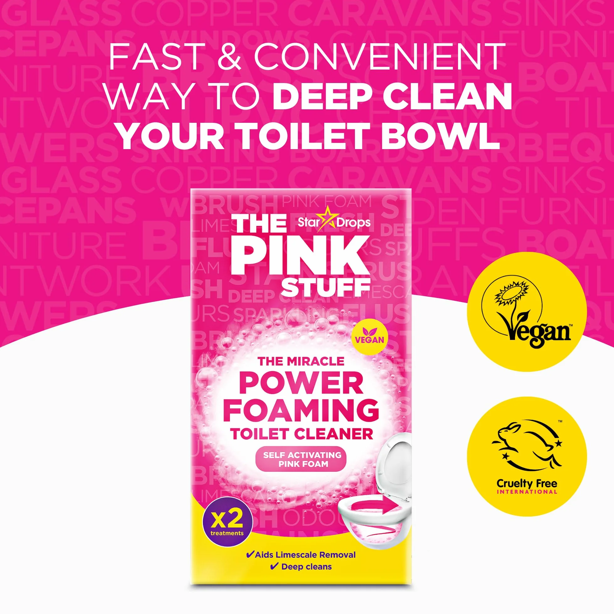 Stardrops The Pink Stuff Detergente WC Schiuma Rosa 200g
