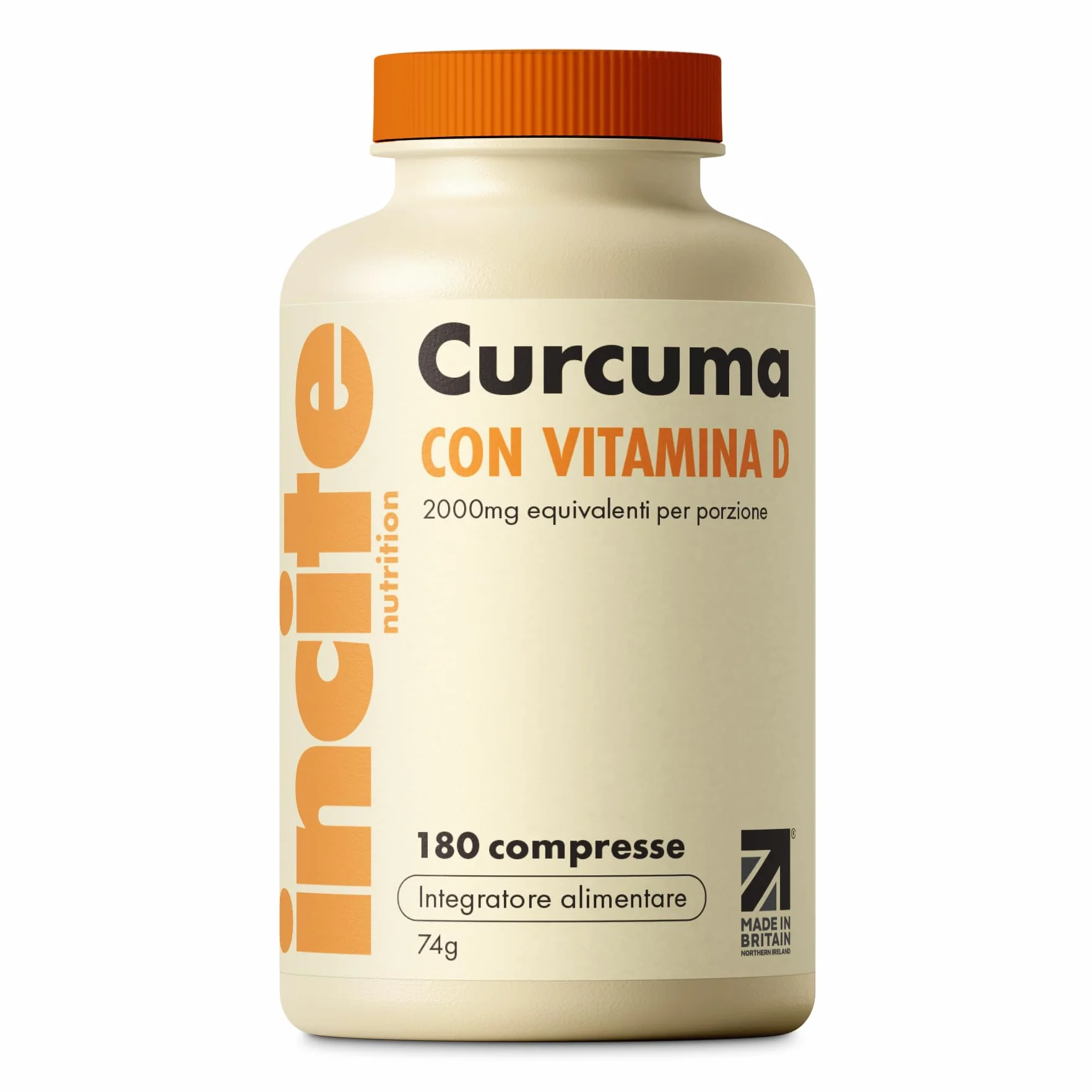Incite Nutrition Turmeric Tablets 2000 mg Vitamin D 3-Month Supply Antioxidant Anti-Inflammatory Immune-Boosting Non-GMO Vegan