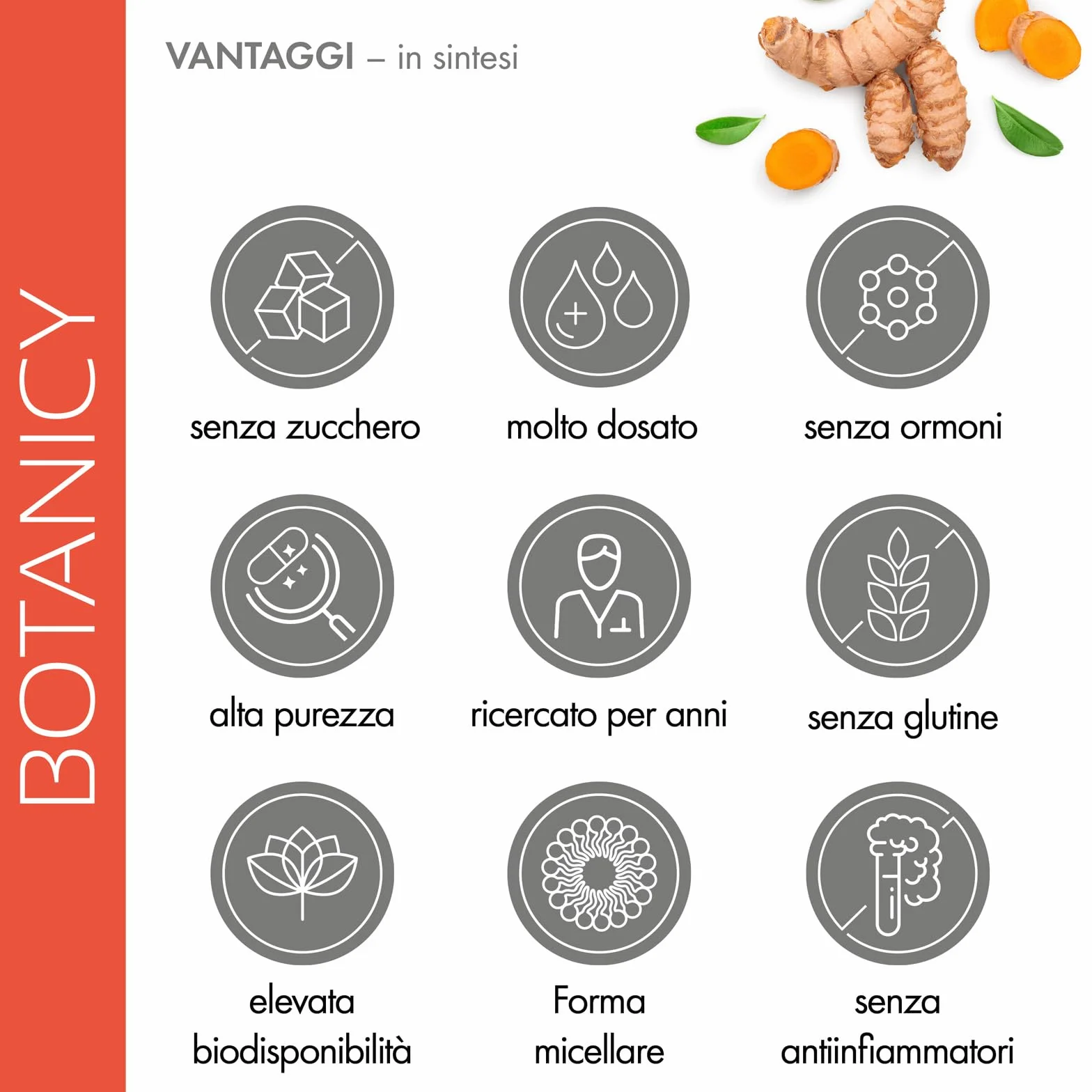 Botanicy CURCUMA + BOSWELLIA forte 60 capsule curcuma e incenso NovaSOL vitamina D3 ossa muscoli alta biodisponibilità alto dosaggio