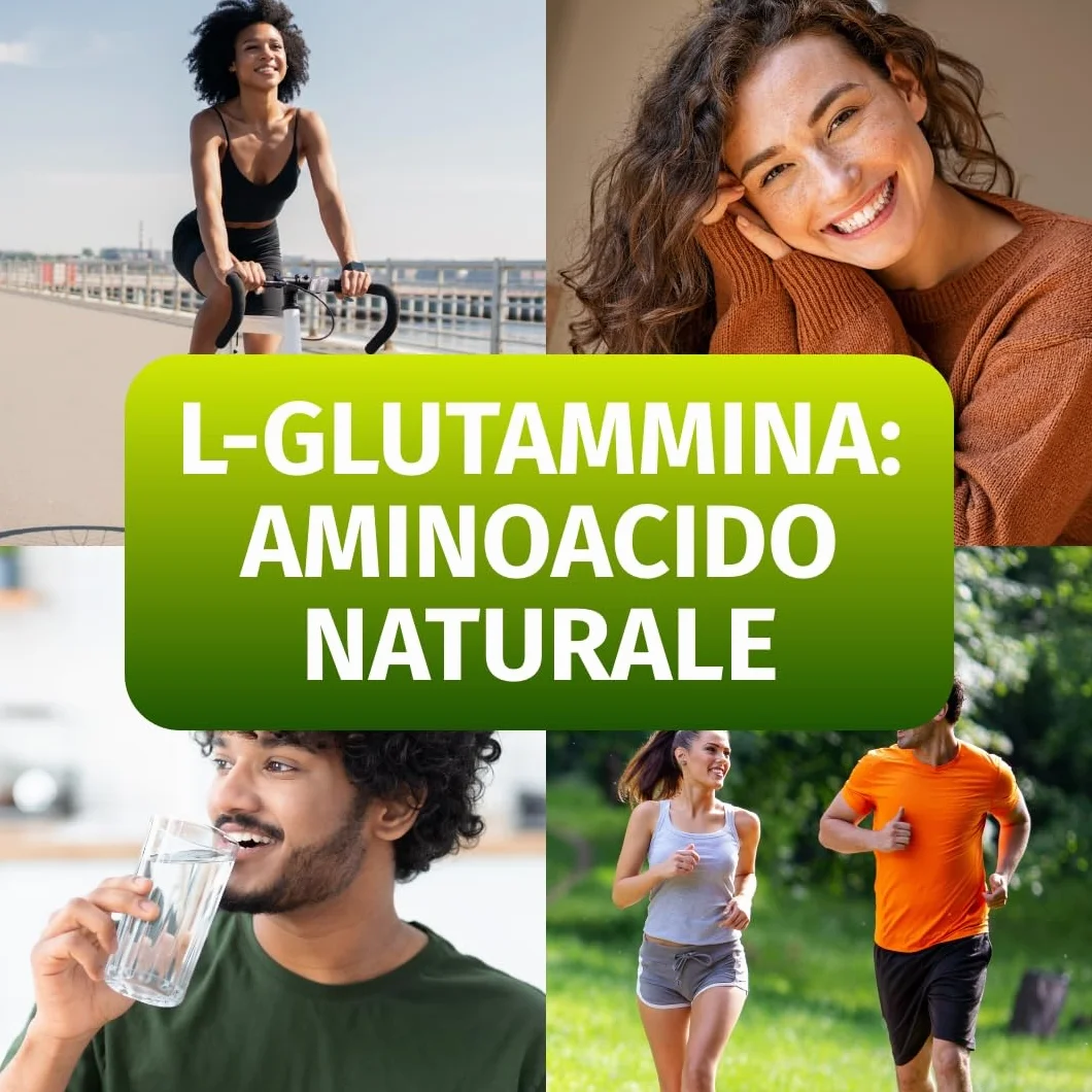 Green Naturals® L-Glutammina – Alto dosaggio 3.000 mg per dose giornaliera – Aminoacido puro in forma libera da fermentazione naturale – 100% vegana & senza additivi – 240 capsule (60 giorni)