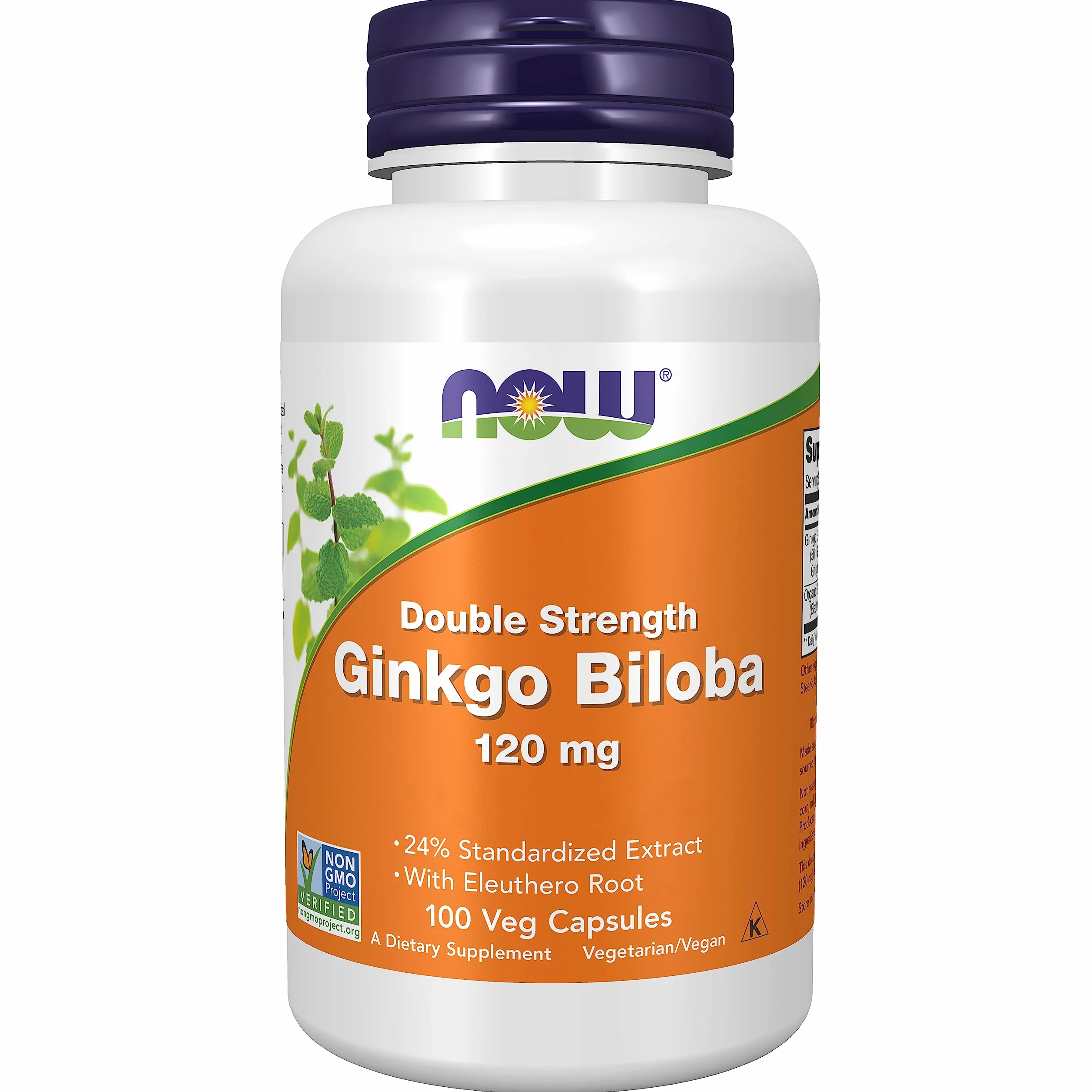 Now Foods, Double Strength Ginkgo Biloba, 120mg, 100 Capsule vegane, Testato in Laboratorio, Senza Soia, Senza Glutine, Vegetariano, Non-GMO