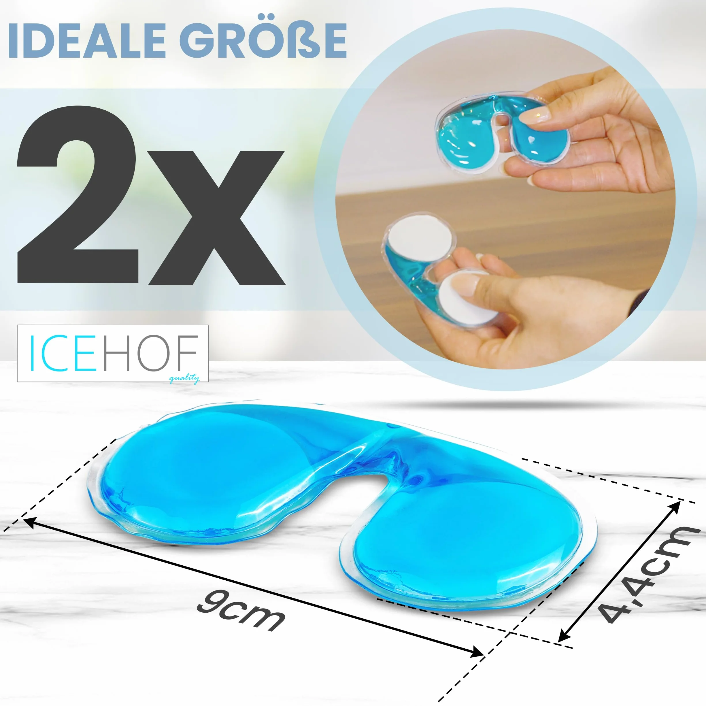 ICEHOF Sanguinamento Nasale - 2 Confezioni Refrigeranti Riutilizzabili Come Emostatico - Raffreddare il Naso Dopo Intervento Chirurgico - Fermare il Sanguinamento Blu