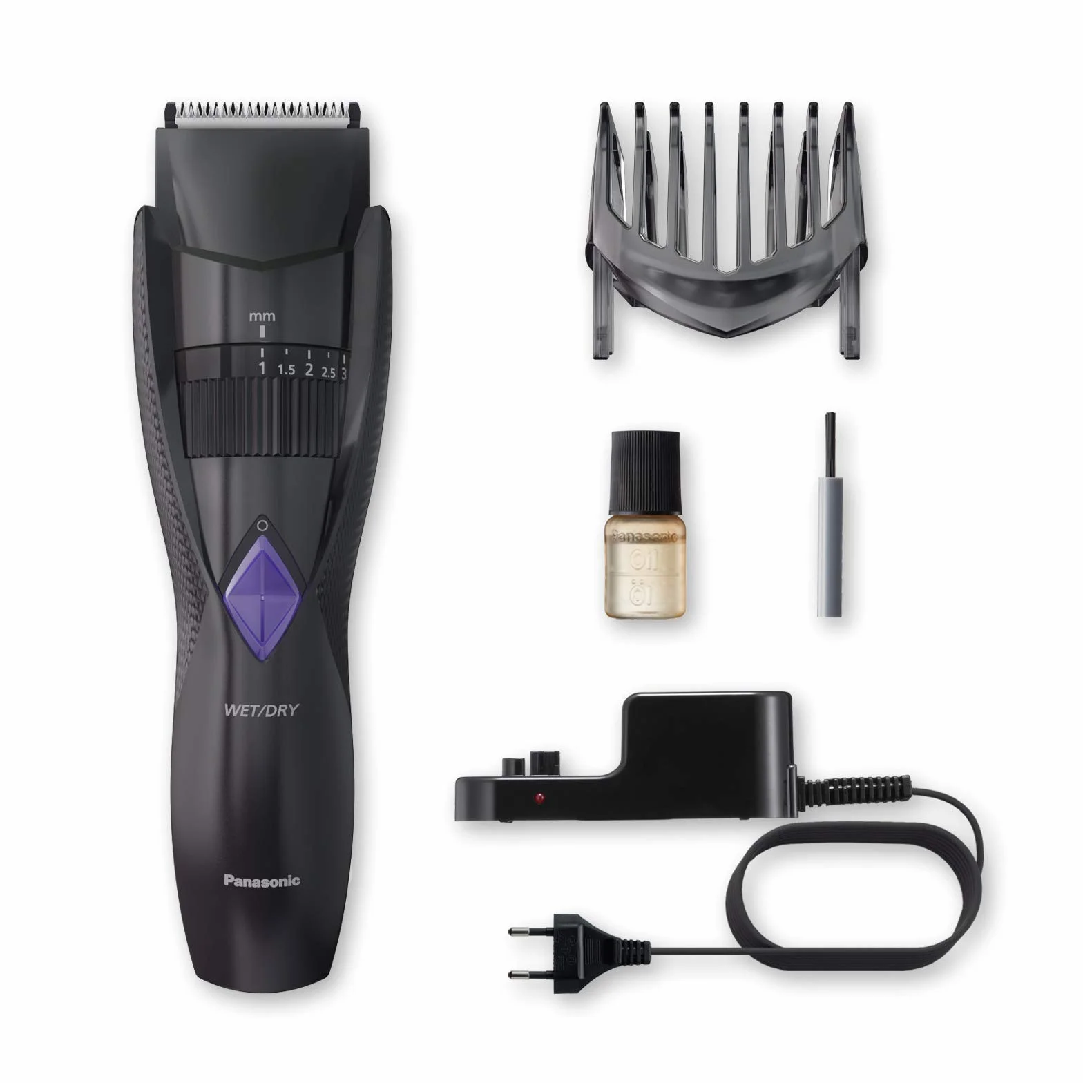 Panasonic ER-GB37-K503 Regolabarba Tagliacapelli Wet & Dry Impermeabile 20 Lunghezze 0,5-10 mm Base Ricarica