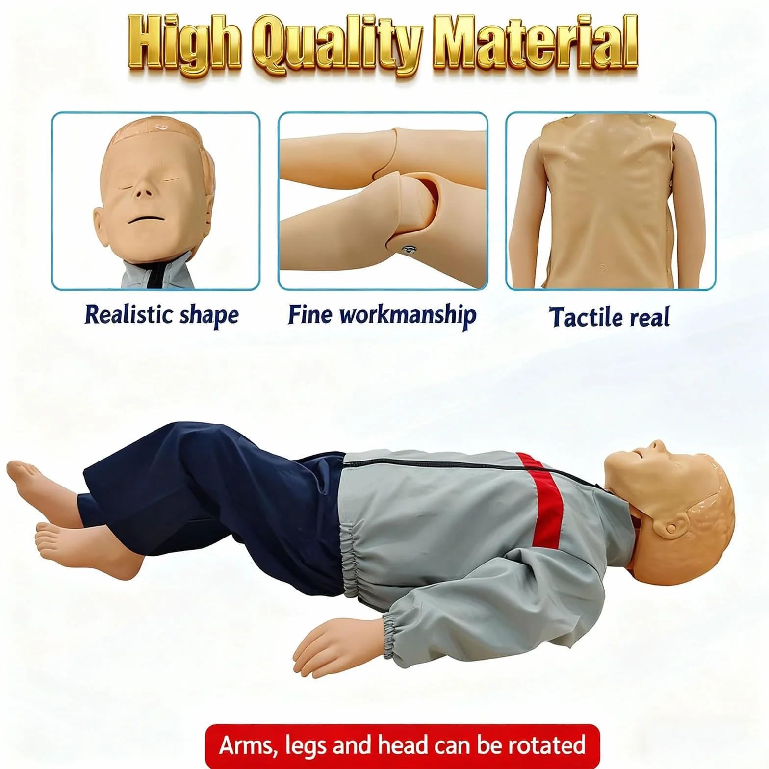 ELZEM CPR Manichino Didattico Bambino Professionale per Addestramento Primo Soccorso Modello Medico Umano