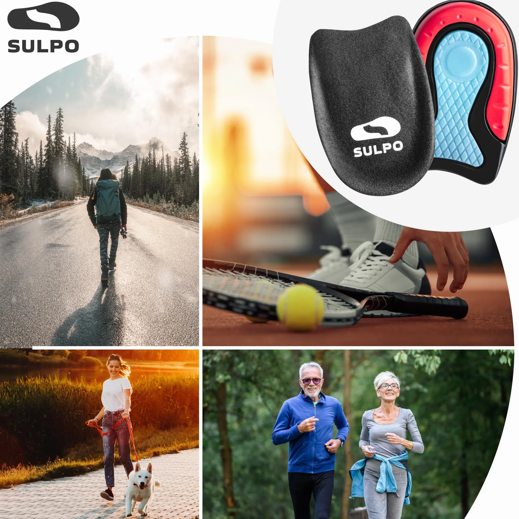 SULPO Talloniera in gel per tallonite e fascite plantare- solette tallone traspiranti e antiscivolo, plantari per sperone calcaneare, uomo e donna 40-46, 1 paio