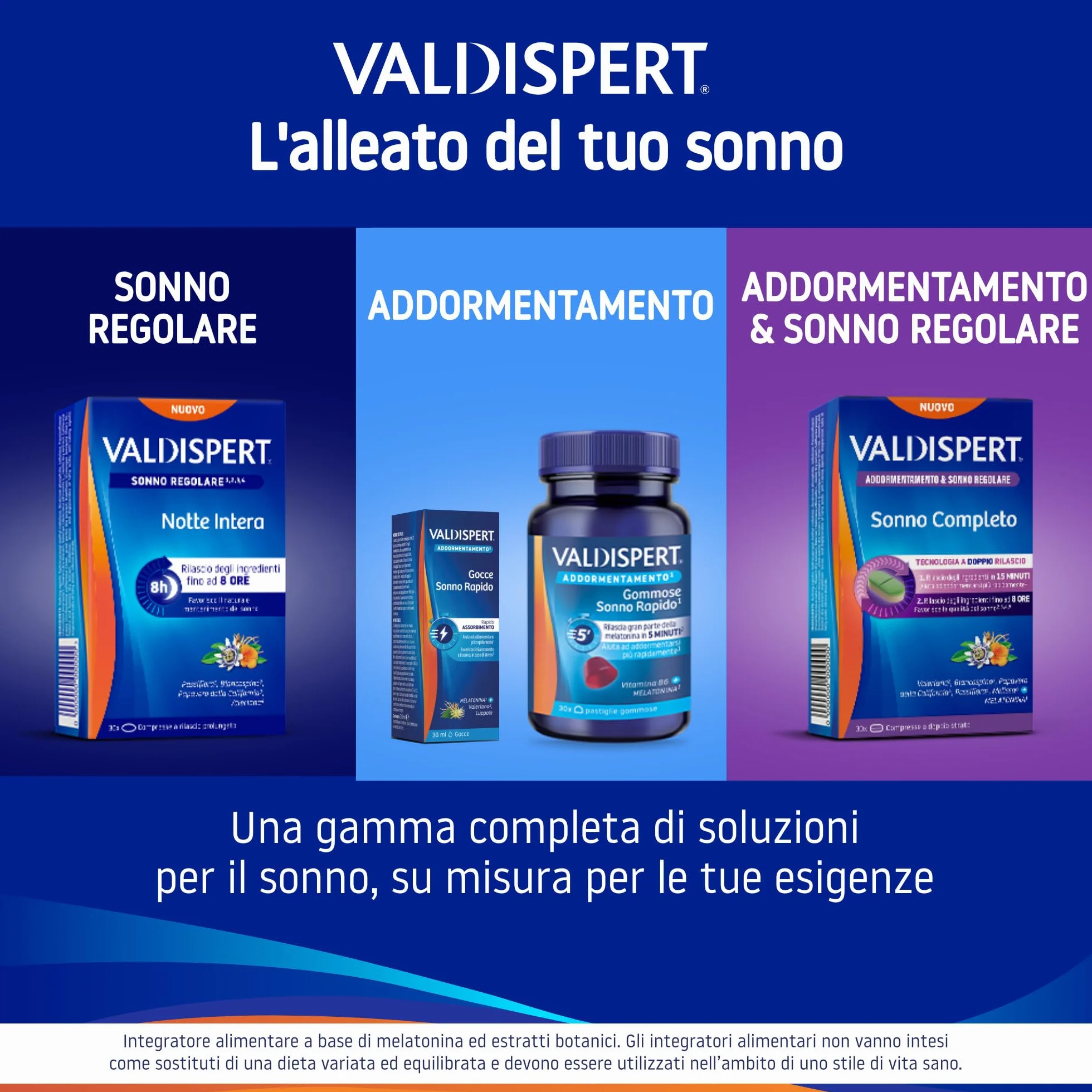 Valdispert Gocce Sonno Rapido Integratore Alimentare Melatonina Valeriana Luppolo 30 ml