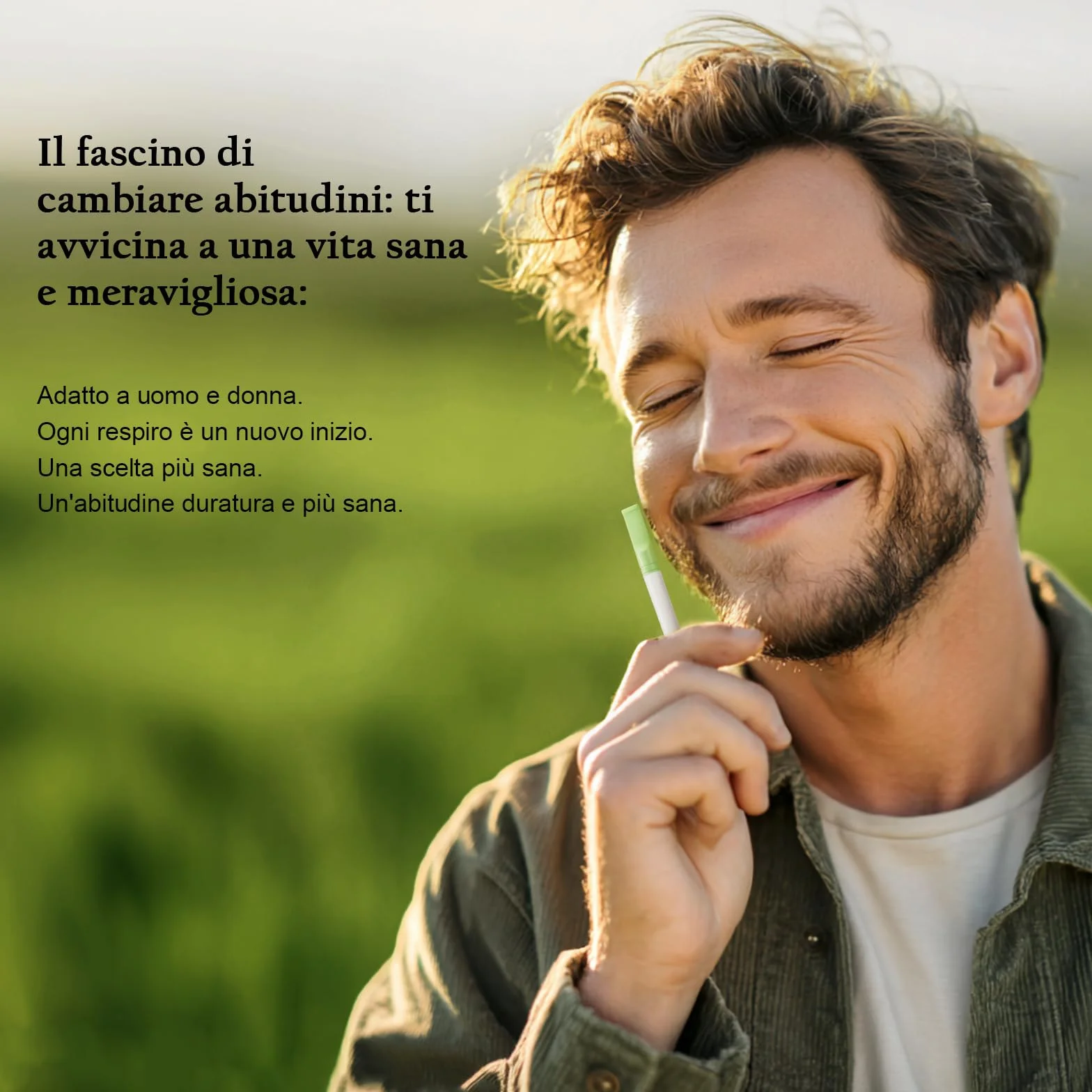 S1.0 3 PCS Smettere di Fumare Inalatore con Cartucce Filtro al Gusto di Menta Per Migliorare Respirazione Verde