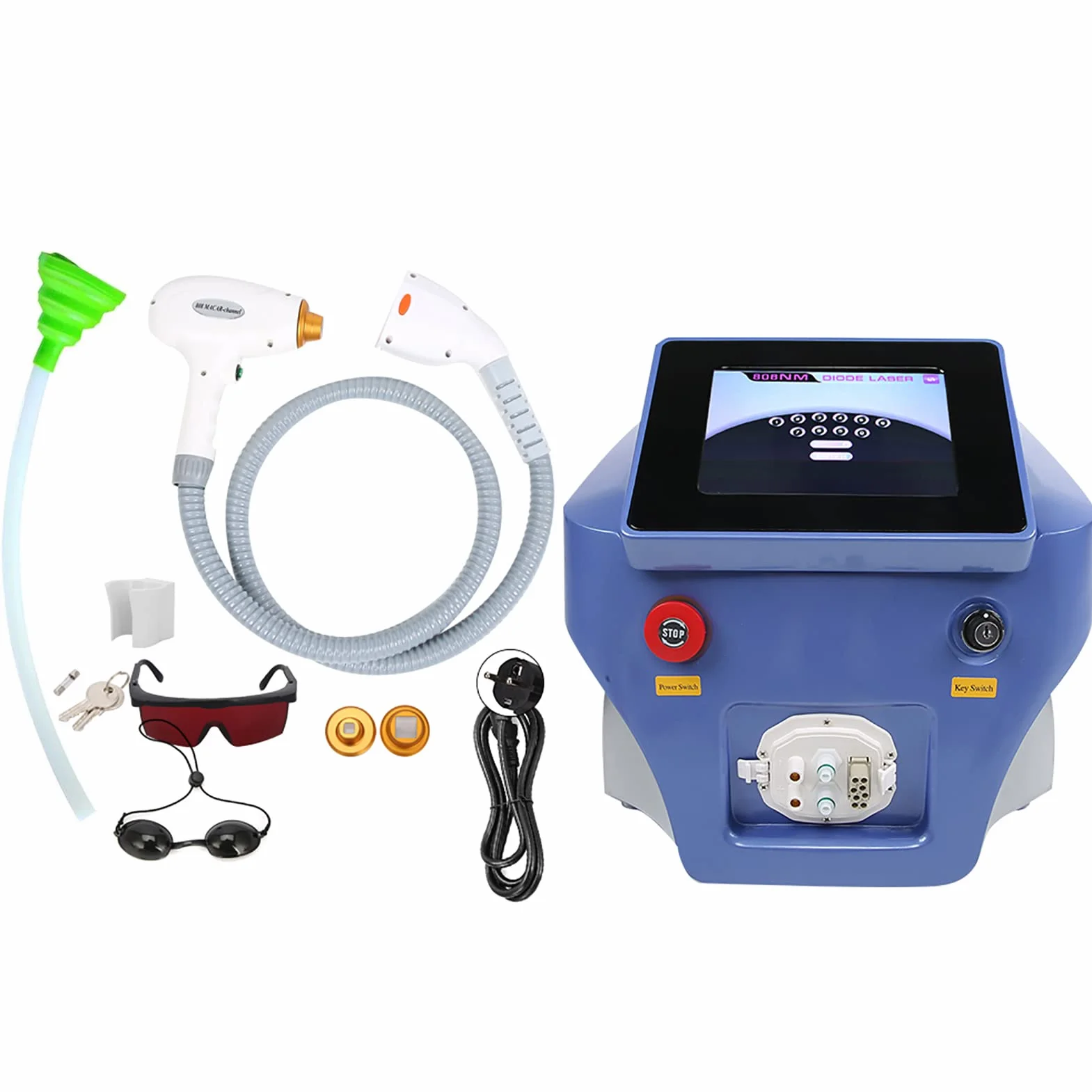 Macchina per la Depilazione, Epilatore Facciale Professionale per il Corpo con 3 Lunghezze D'onda, Macchina per la Depilazione Permanente con Laser a Diodi 808 per Donne e Uomini