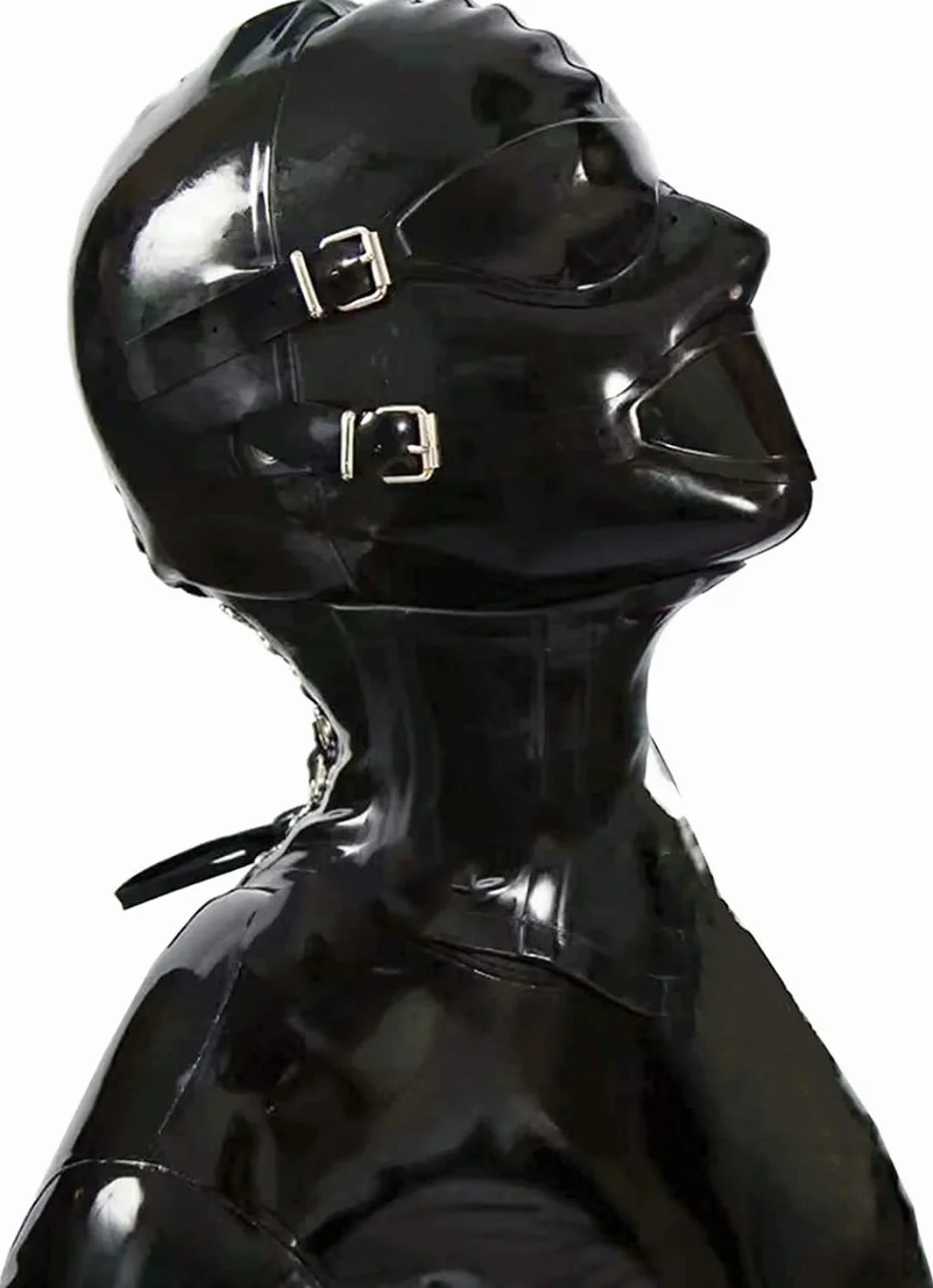 Maschera in Lattice 100% Gomma SM Fetish Bondage Gioco di Ruolo (M)