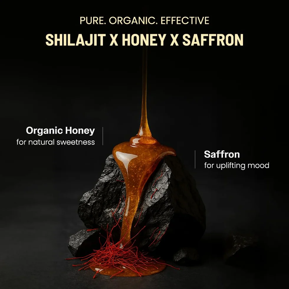 Anecdote Bastoncini di miele shilajit himalayano puro con miele e zafferano biologici | Aumenta la resistenza | Supporta l'immunità | 75% di acido fulvico, 85+ minerali traccia | Senza zucchero