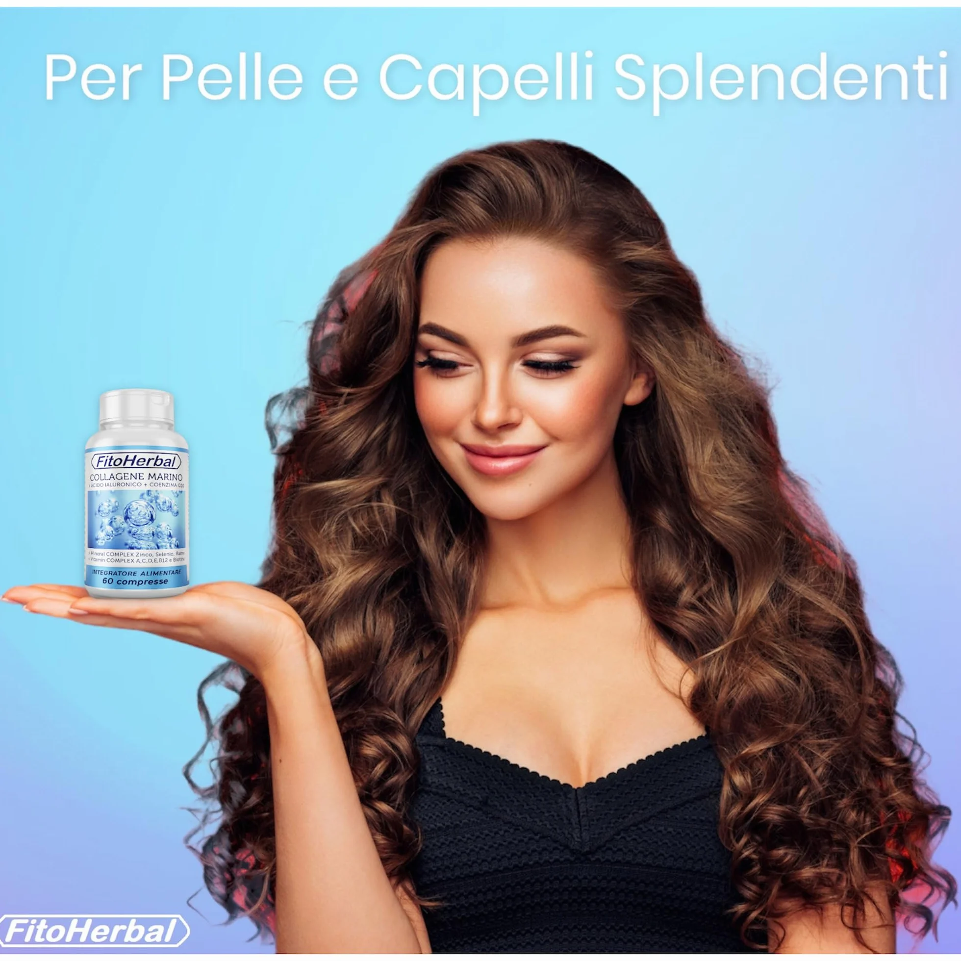 COLLAGENE MARINO CON ACIDO IALURONICO Coenzima Q10 Compresse di Collagene Idrolizzato con Vitamina Complex A C D E B12 Biotina Zinco Selenio