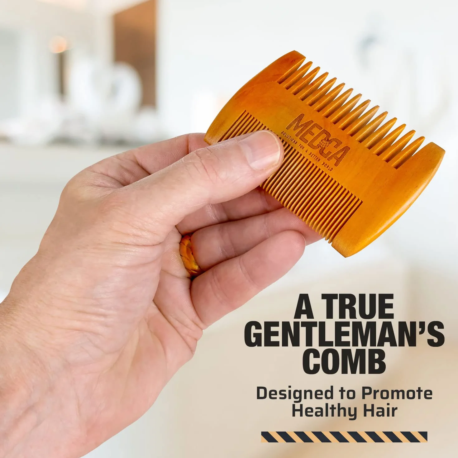 Set di barba e pettine di legno per uomini - Kit per la cura della barba e dei capelli