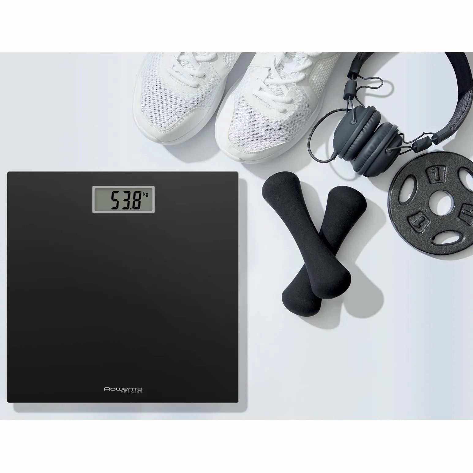 Rowenta BS1400 Premiss Bilancia Pesapersone Digitale Vetro Temperato 30x30 cm 150kg Ultrasottile