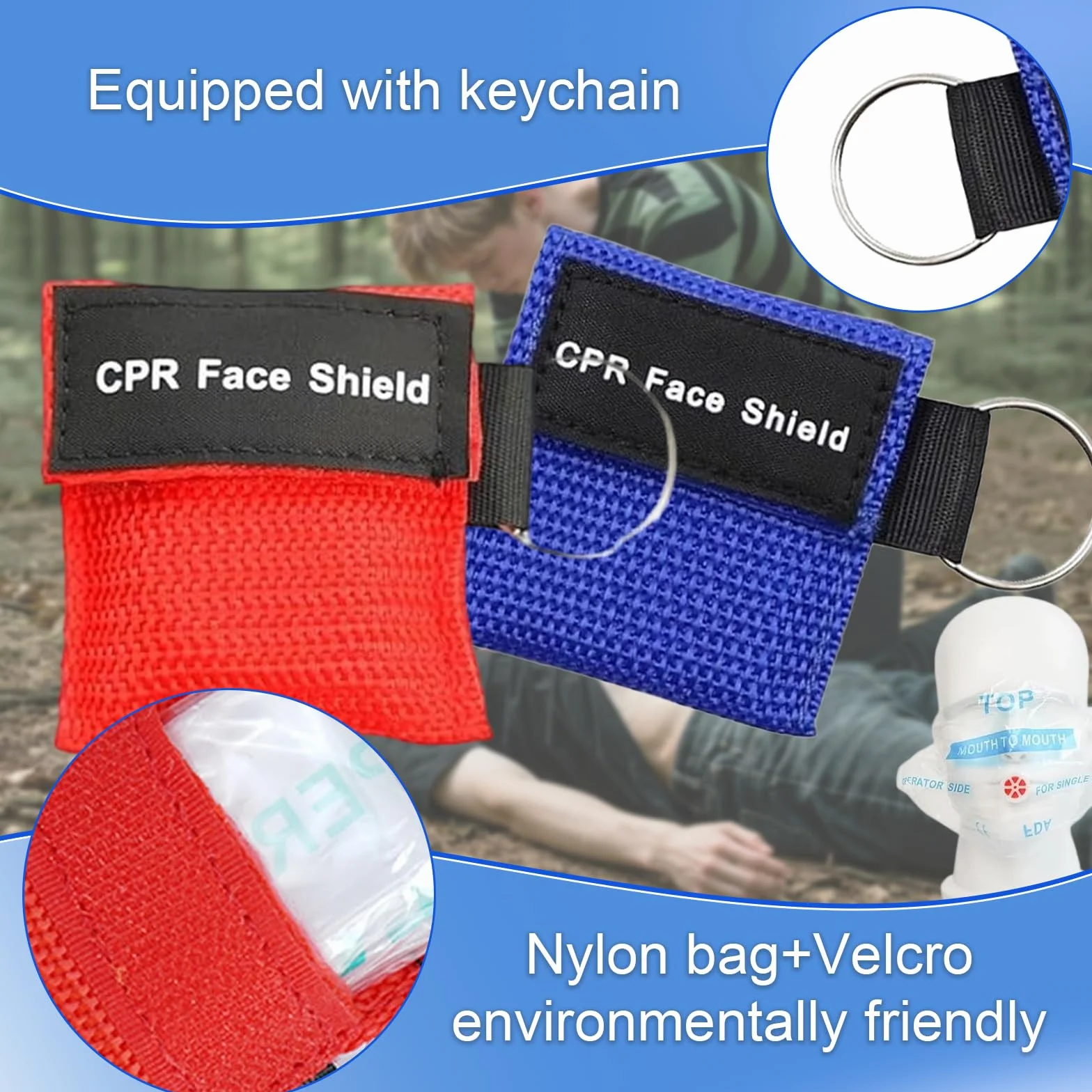 Kit Maschere CPR con Barriera di Respirazione, 3 Pezzi Maschera Respiratoria per Primo Soccorso Formazione