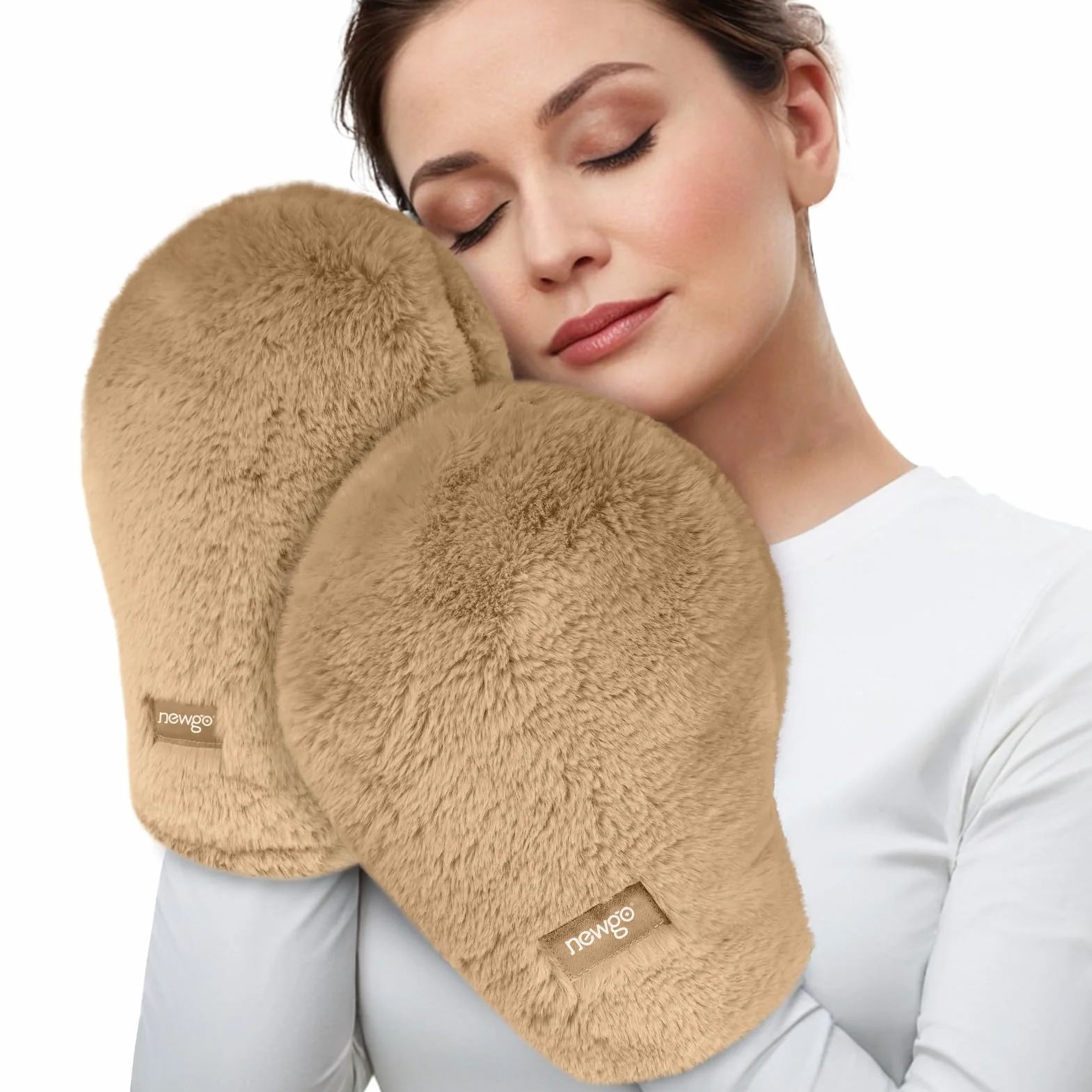 NEWGO Guanti Riscaldanti per Microonde per Mani e Dita, Guanti Termici (1 Paio) con Calore Umido Naturale, Morbido Tessuto, Rimovibili