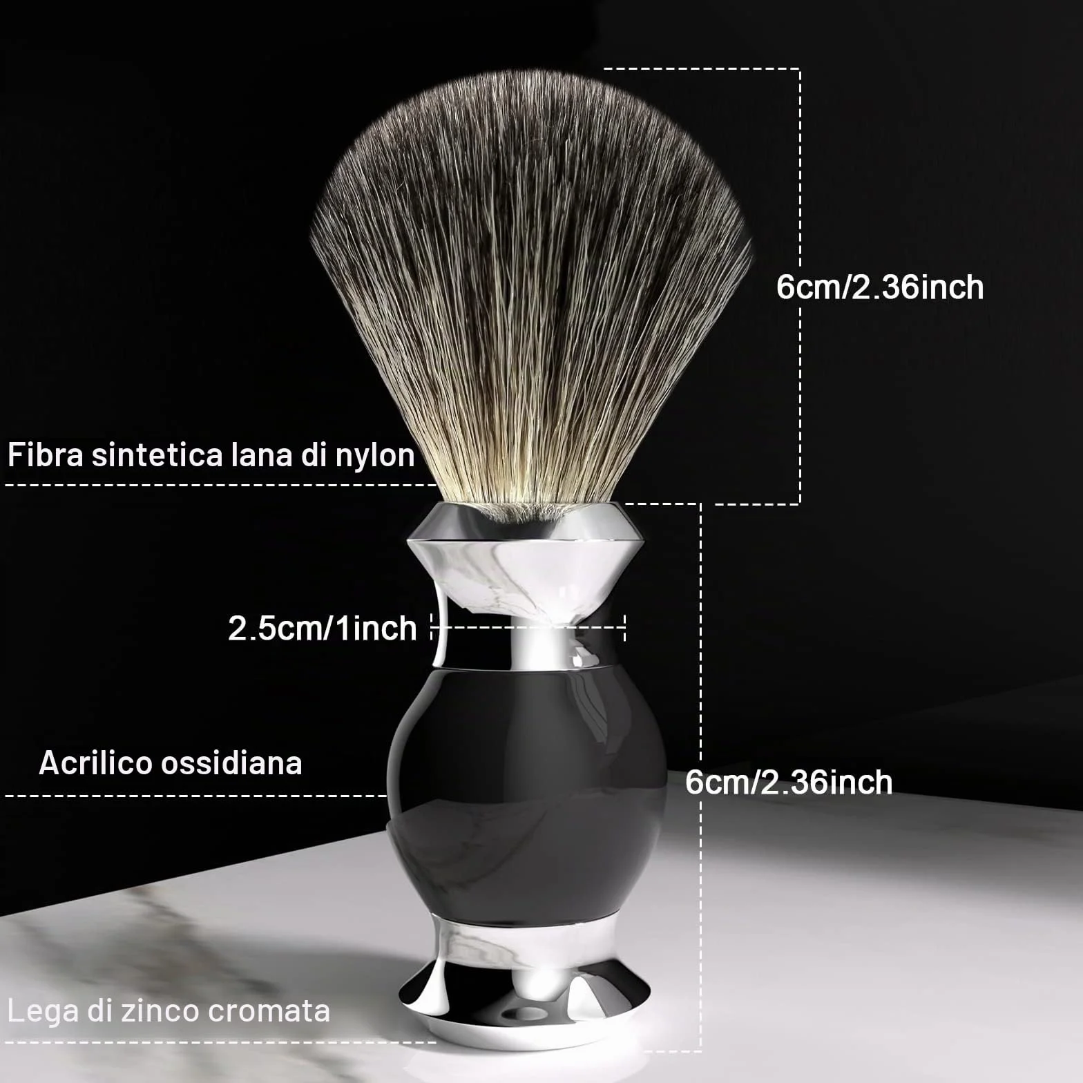 GRUTTI Set da Barba 3 in 1 da Uomo, Pennello da barba in finto tasso + telaio da barba + ciotola da barba, Porta Rasoio Compatibile con Rasoio Manuale Gillette, Set Regalo per Rasatura per Uomo
