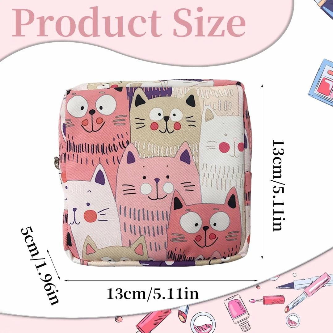 Borsa portatile impermeabile per assorbenti igienici rosa con cerniera, mini pochette da donna