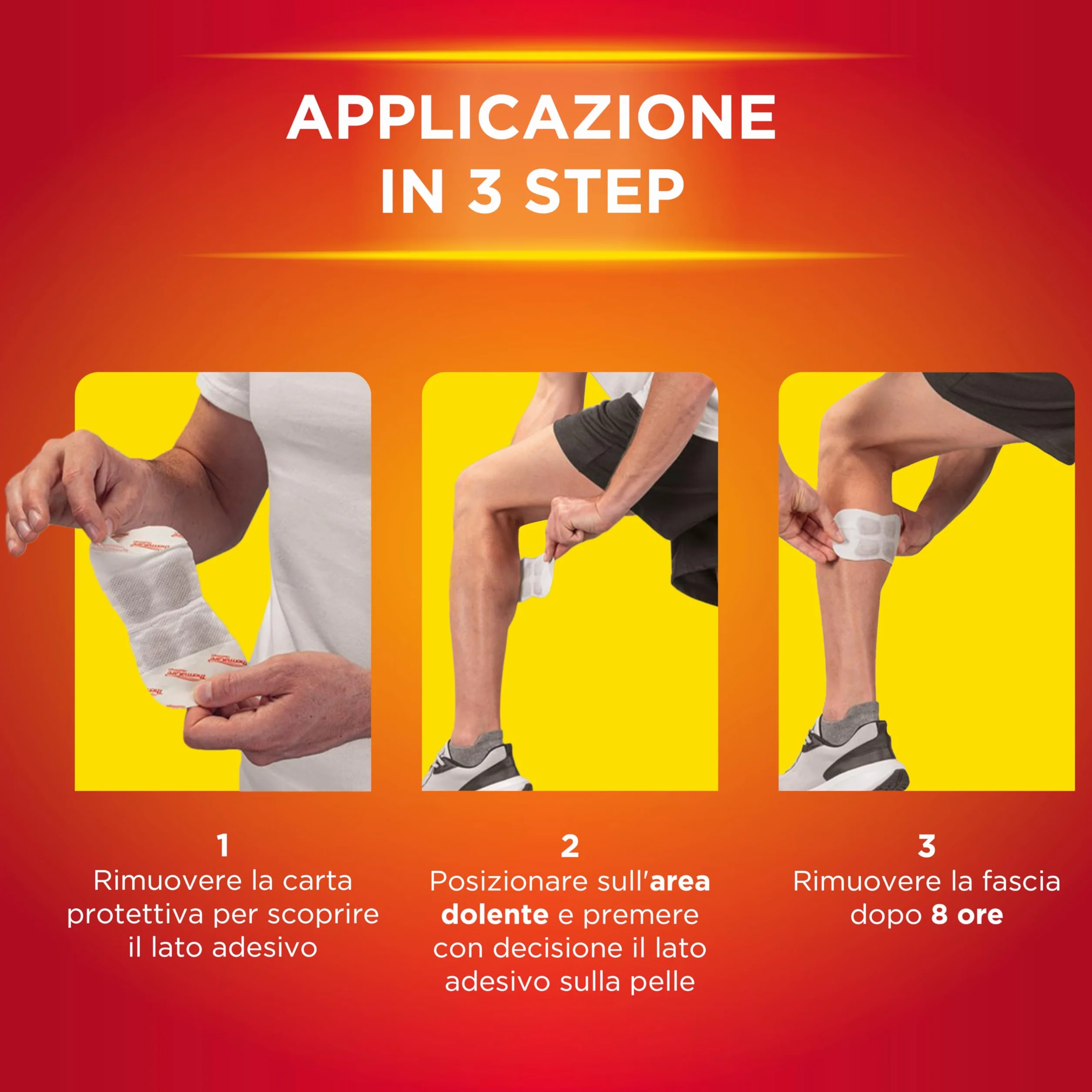 ThermaCare Sport 3 Fasce Autoriscaldanti per Dolori Muscolari Cerotti Riscaldanti 8 Ore Calore Terapeutico
