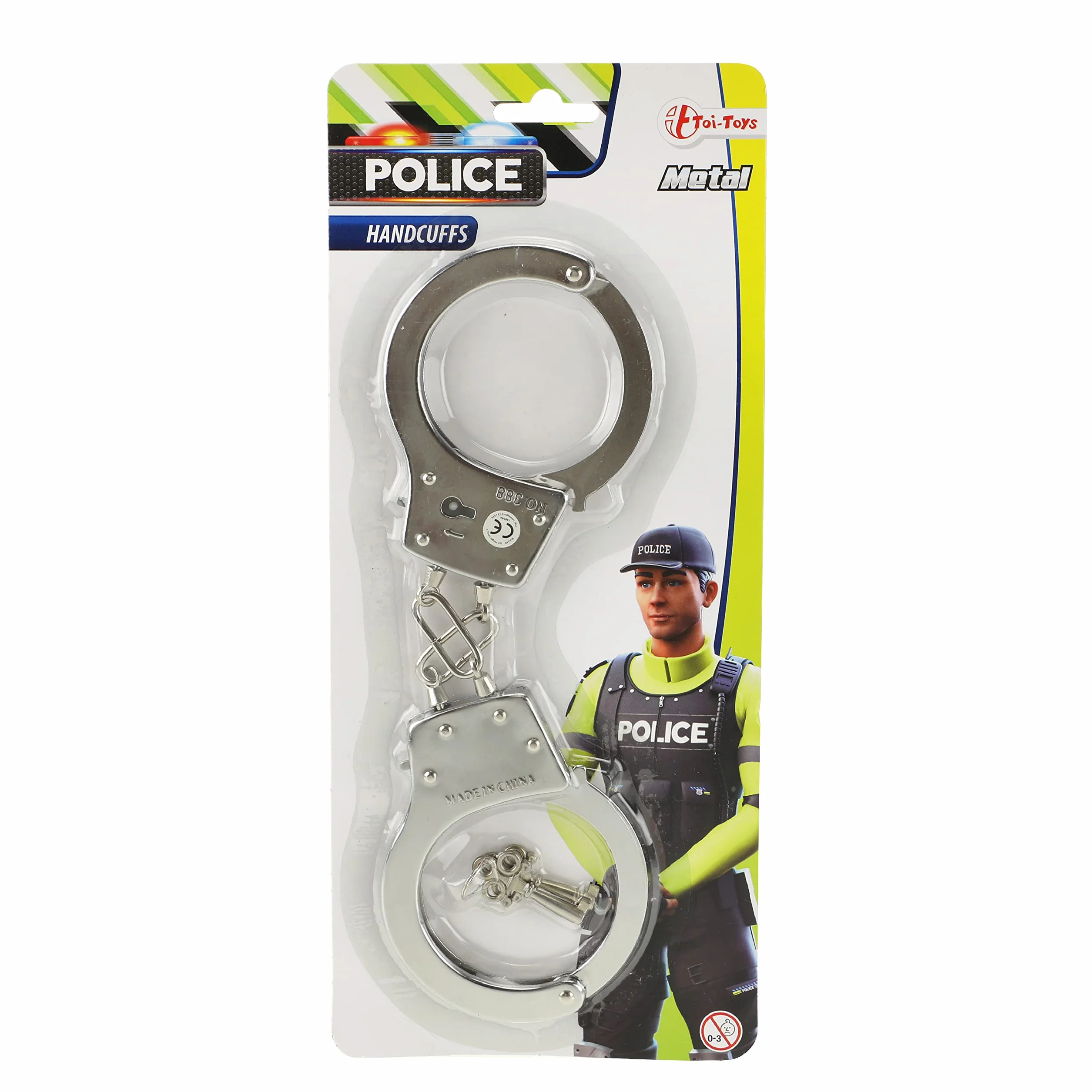 TOI-Toys Bambini Manette Polizia in Metallo Circa. 28 cm