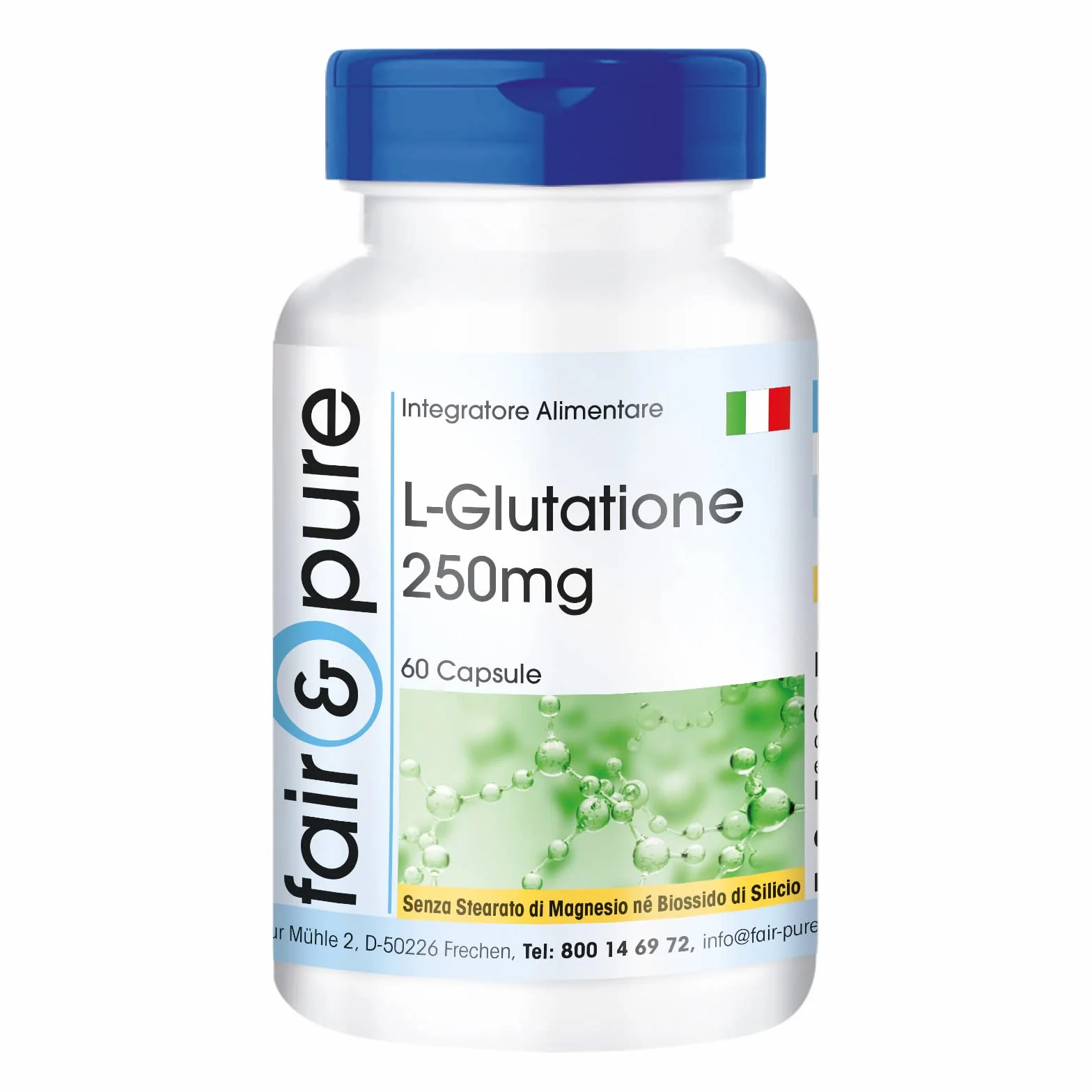 Fair & Pure® - L-Glutatione 250 mg - Ridotto - Biodisponibile - Vegan - 60 Capsule
