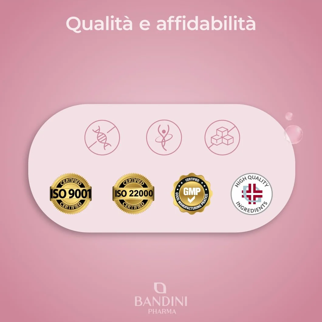 Bandini Collagene Peptan Acido Ialuronico 180 Capsule, Collagene Marino Idrolizzato Tipo 1 con Coenzima Q10, Vitamina C, Biotina, Zinco e Selenio, Integratore per Articolazioni, Pelle e Ossa