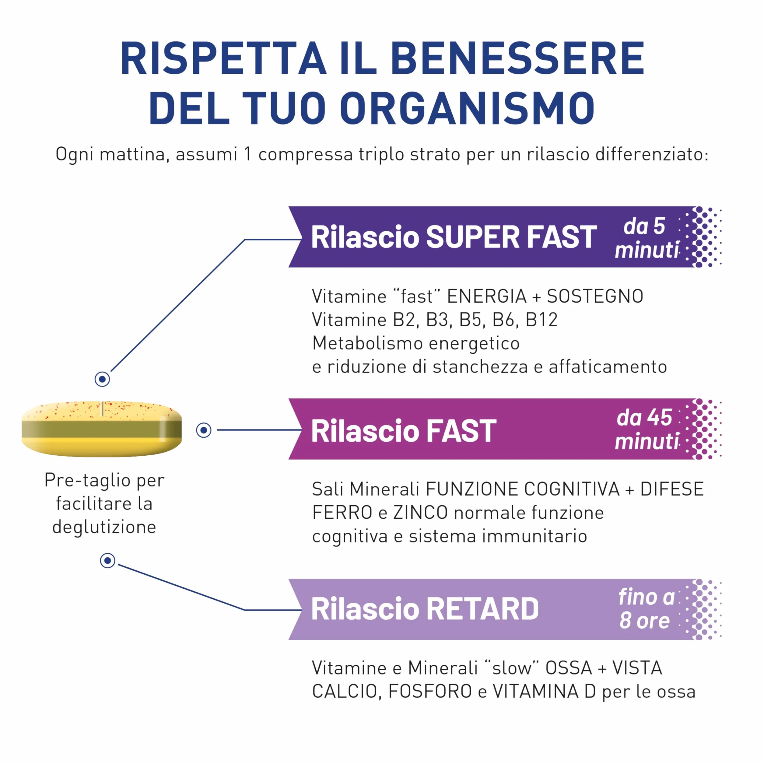Equilibra Multivitamine e Minerali 50+ Rilascio Prolungato 30 Compresse Triplo Strato