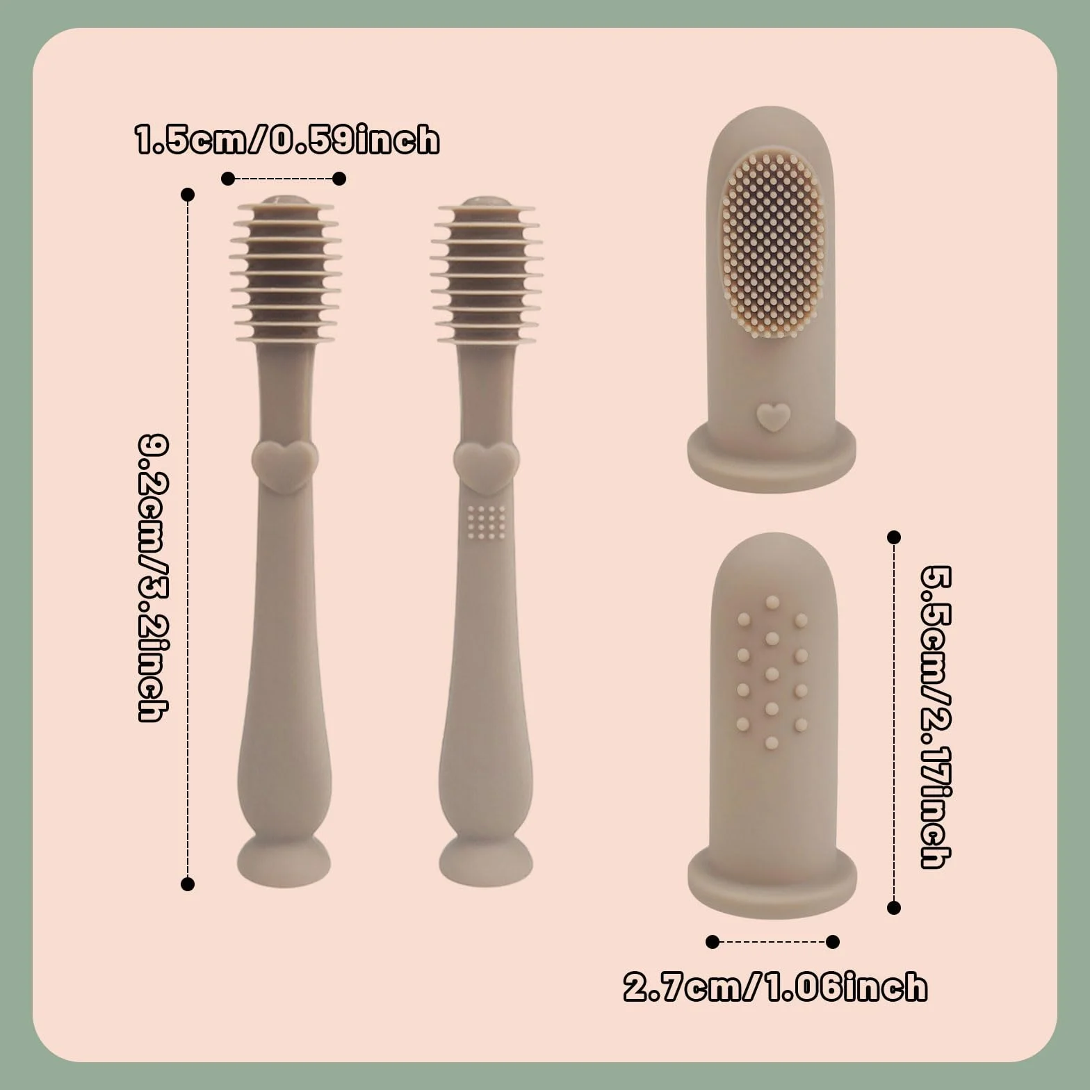 UILYNIU 4 Pezzi Silicone Spazzolino da Denti per Neonati, Spazzolino Bambini da Dito, Lingua Cleaning Neonato, Set Cura Dentale per Bambini