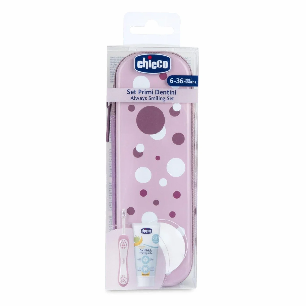 Set Primi Dentini Chicco Set Spazzolino e Dentifricio per Bambini, Con Pratico Astuccio,