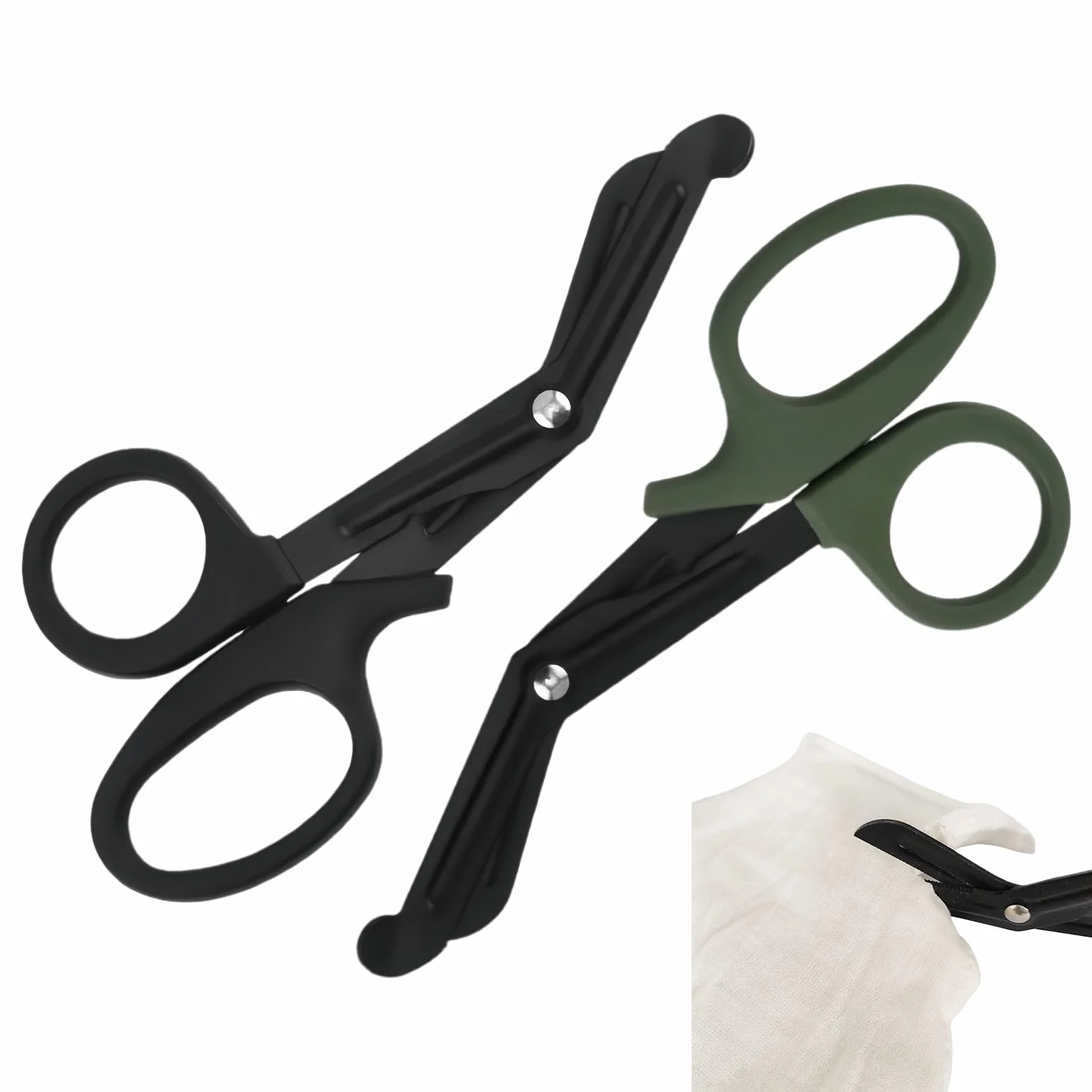 Forbici Mediche 150 mm Acciaio Inossidabile 2 Pezzi Antiscivolo per Emergenze Taglio Bende