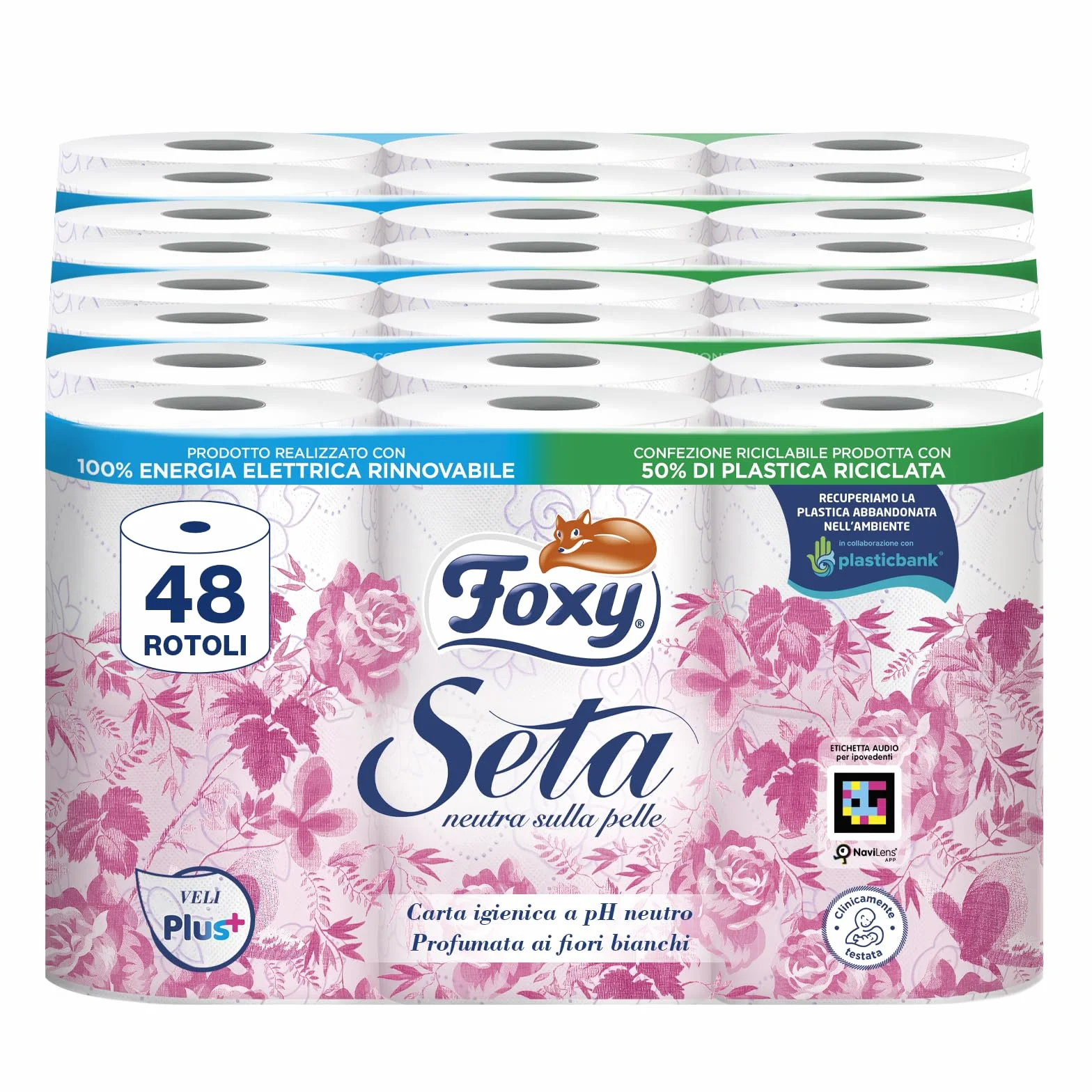 Carta igienica 200 strappi x 48 rotoli 2 veli elevato spessore Confezione riciclabile