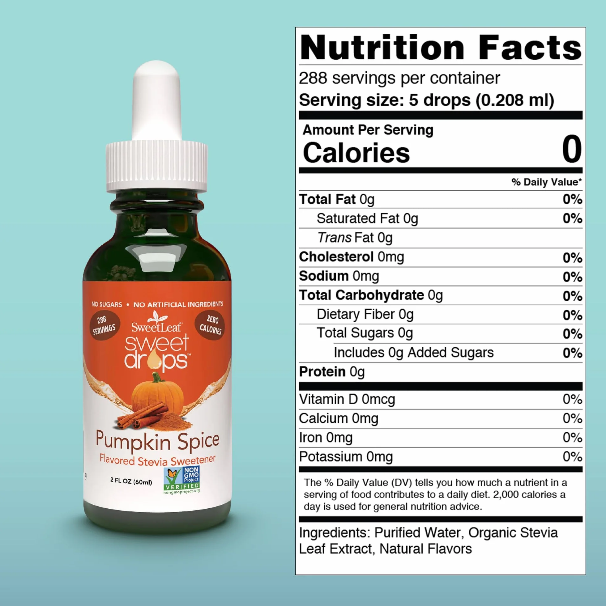 Sweet Leaf Tea Liquid Stevia Pumpkin Spice 2 OZ