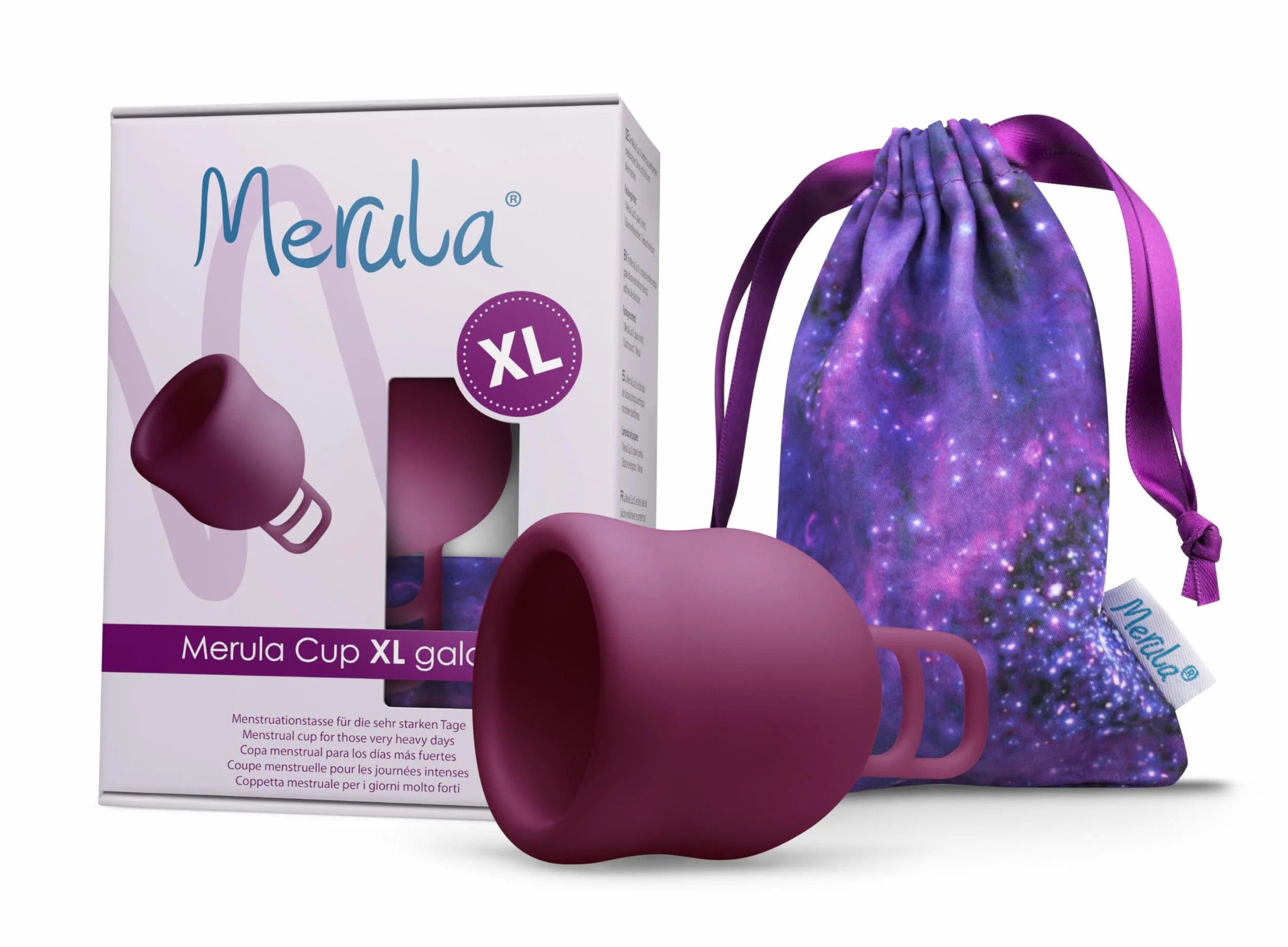 Merula Cup XL galaxy (viola) – La coppetta mestruale per i giorni molto forti