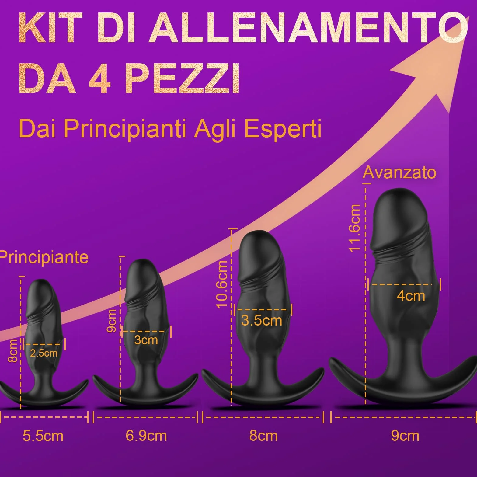 4PCS Plug Anale Dilatatore Donna Uomo Dildo Anale Dilatatore Sex toys Anal Plug Sexytoysys Donne Coppia Uomo Silicone Butt Plug Analesex Kit Anali Toys Sessuali Per Donne